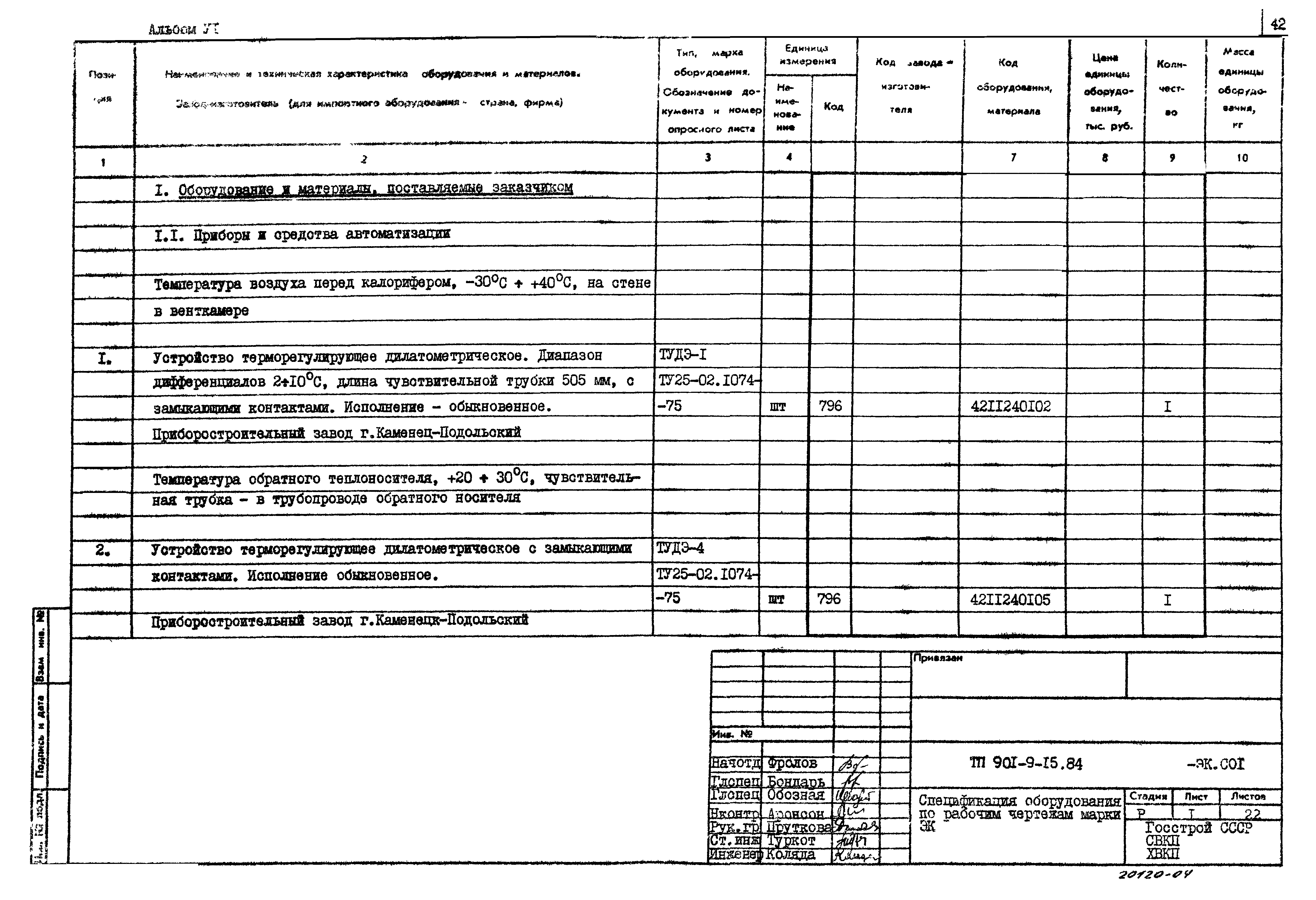 Типовой проект 901-9-15.84