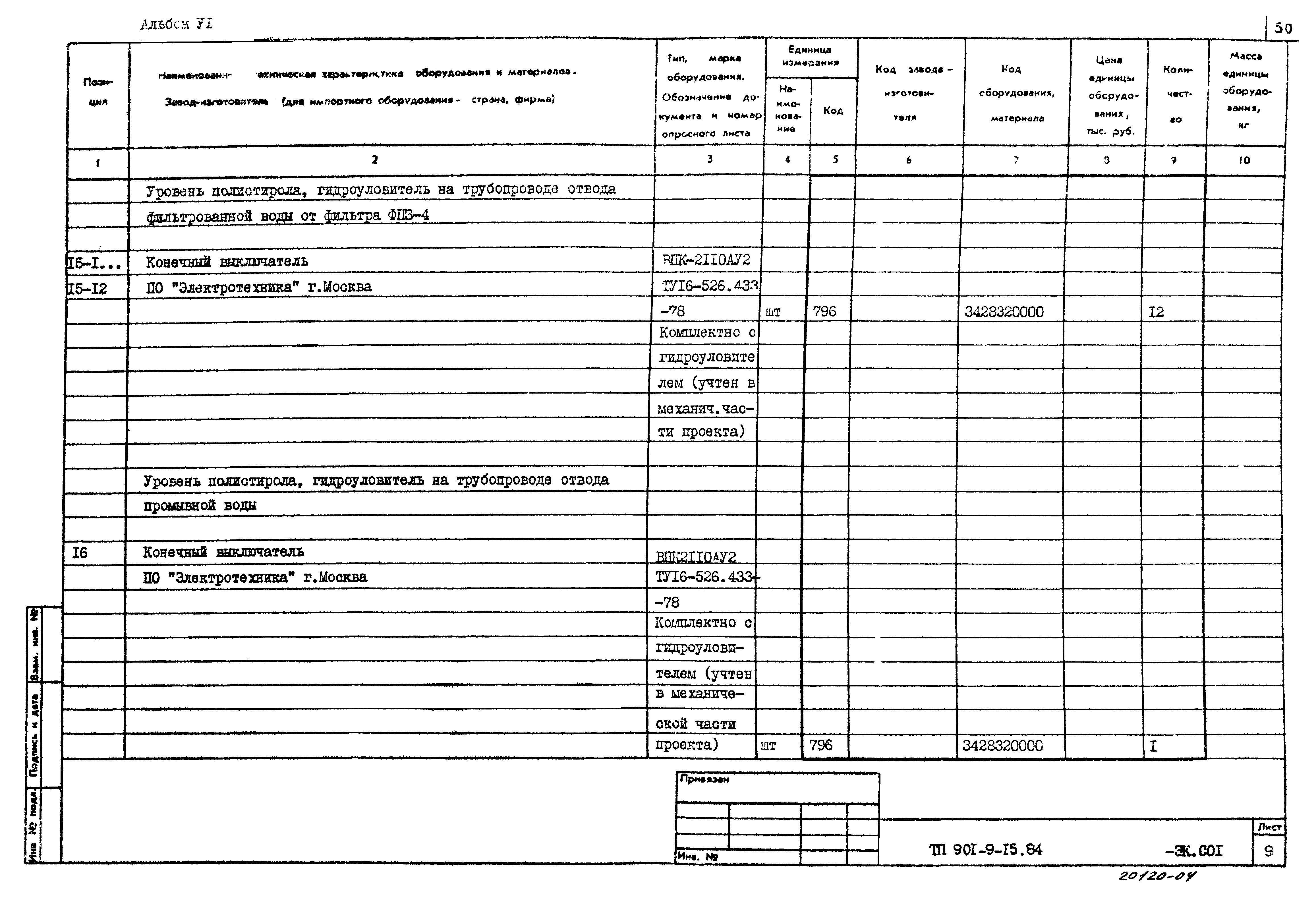 Типовой проект 901-9-15.84