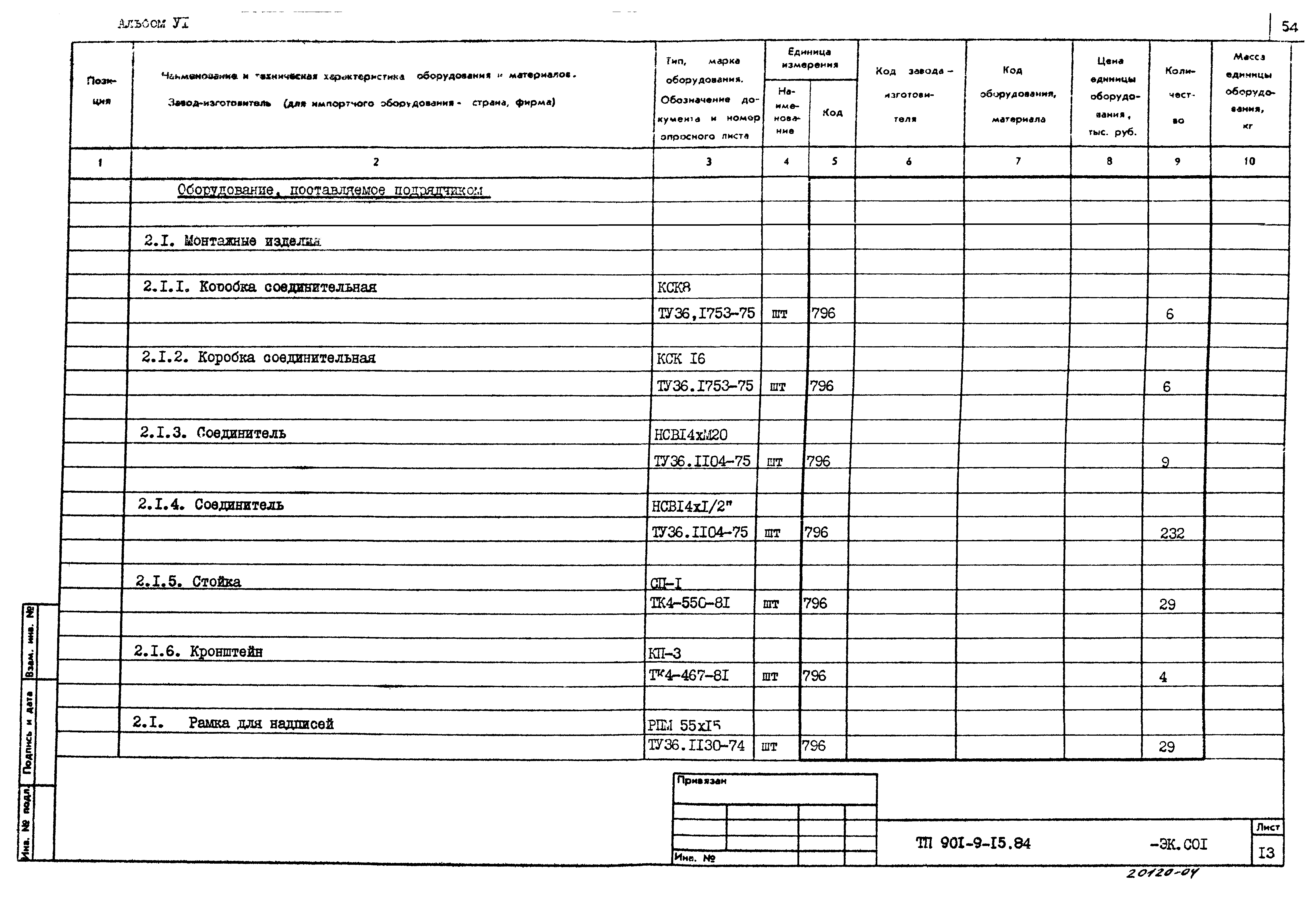 Типовой проект 901-9-15.84