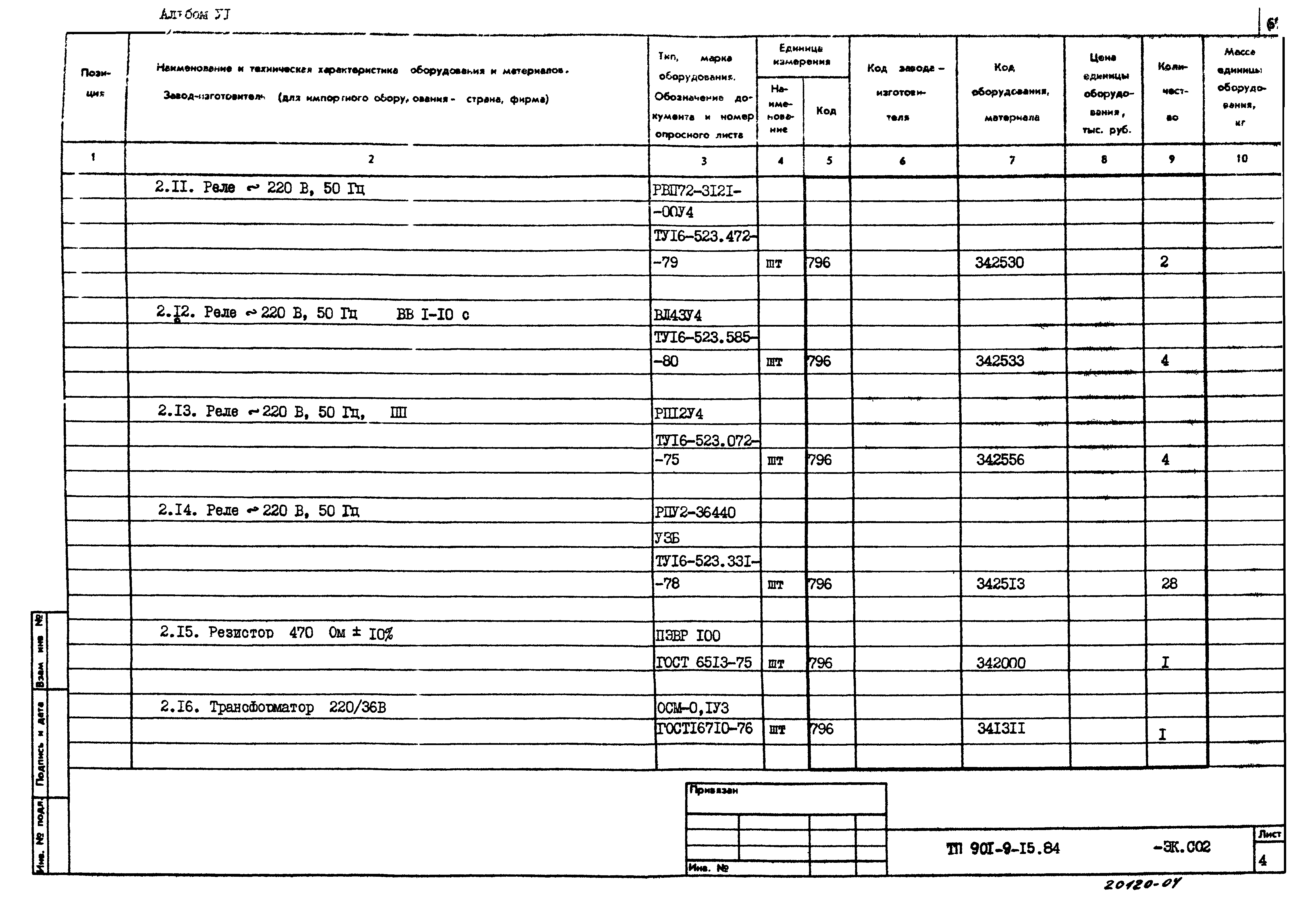 Типовой проект 901-9-15.84