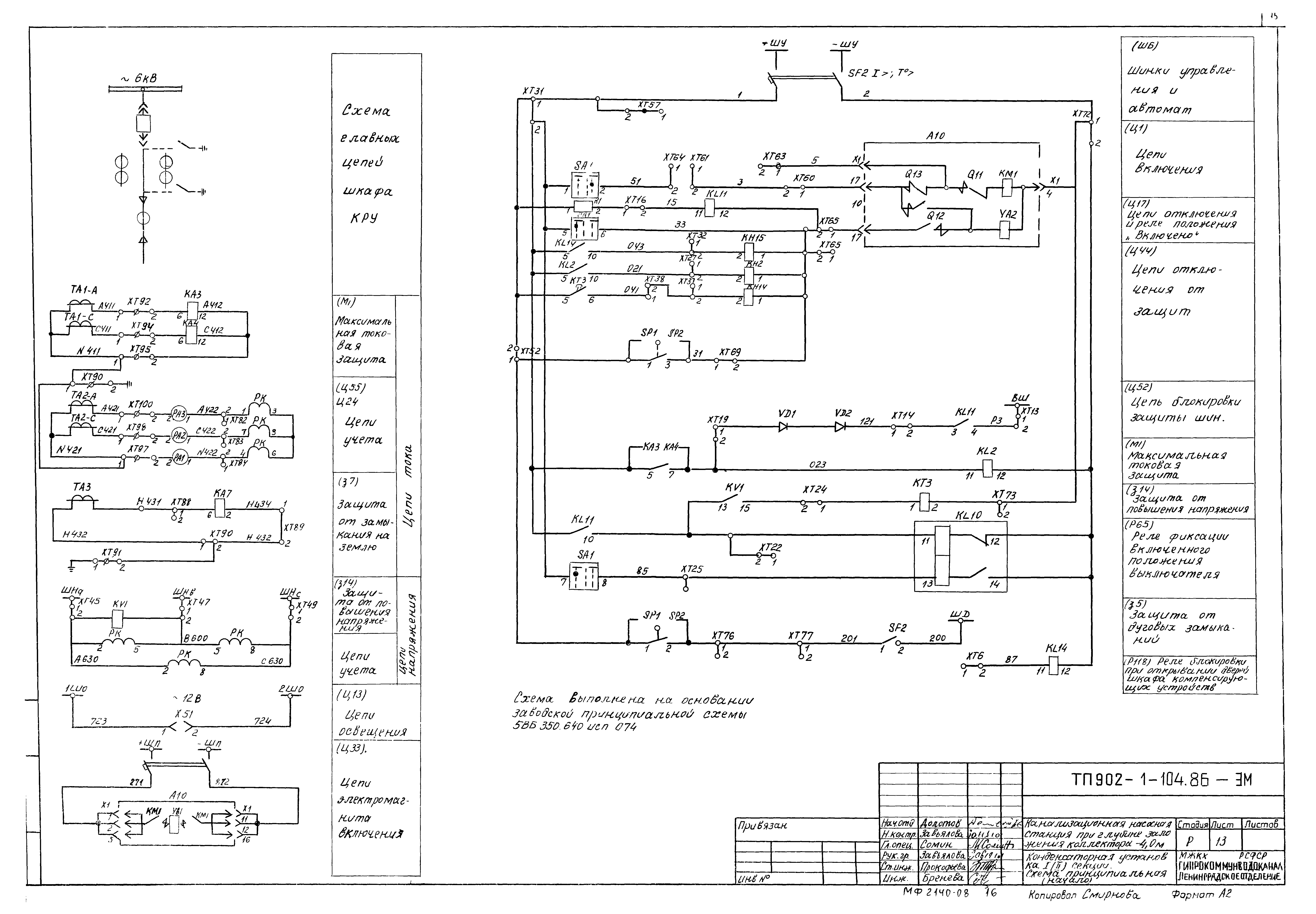 Скачать Типовой проект 902-1-106.86 Альбом 7. Электротехническая часть.  Технологический контроль. Связь (из ТП 902-1-104.86)