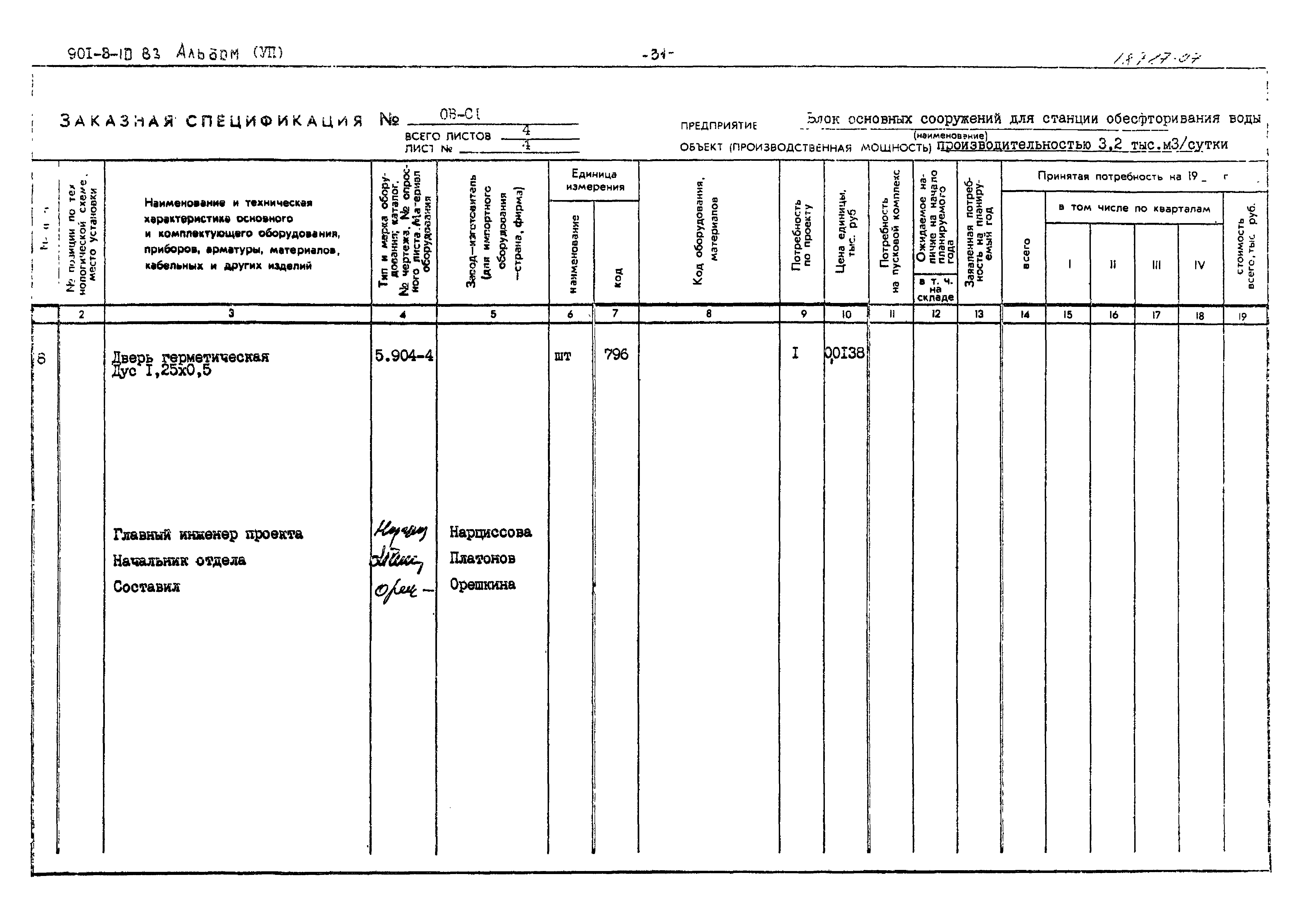 Типовой проект 901-8-10.83