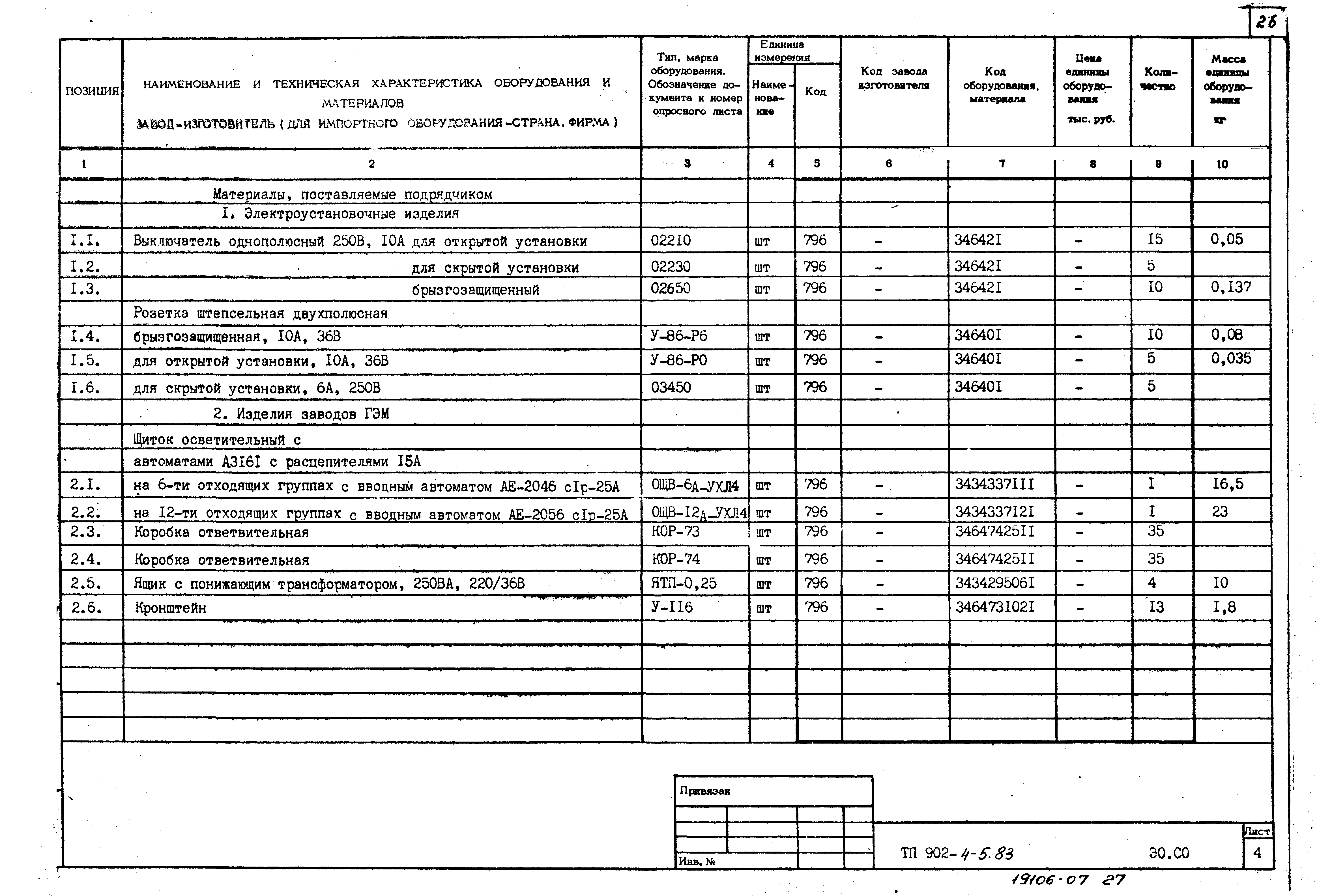 Типовой проект 902-4-6м.83