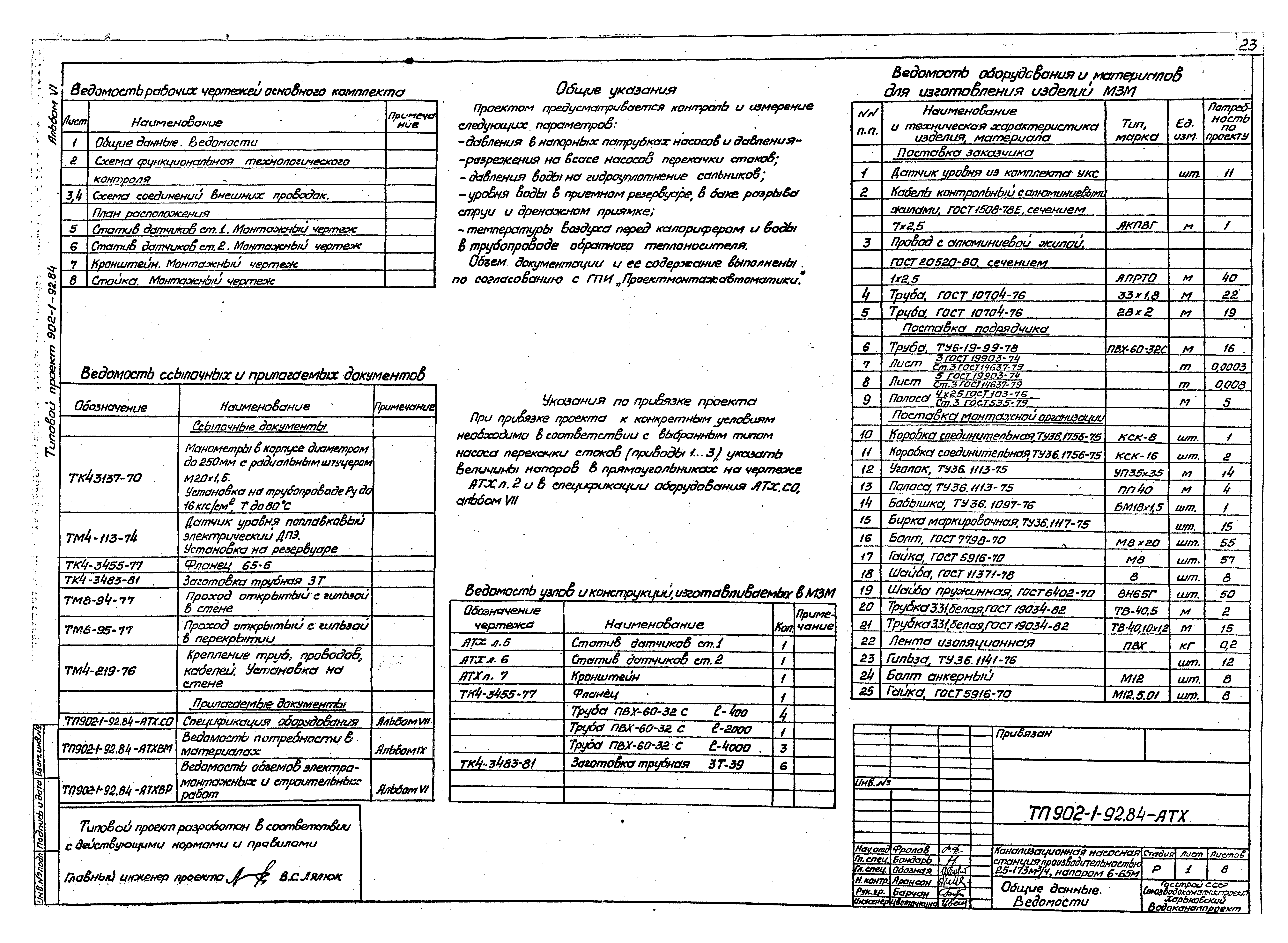 Типовой проект 902-1-92.84