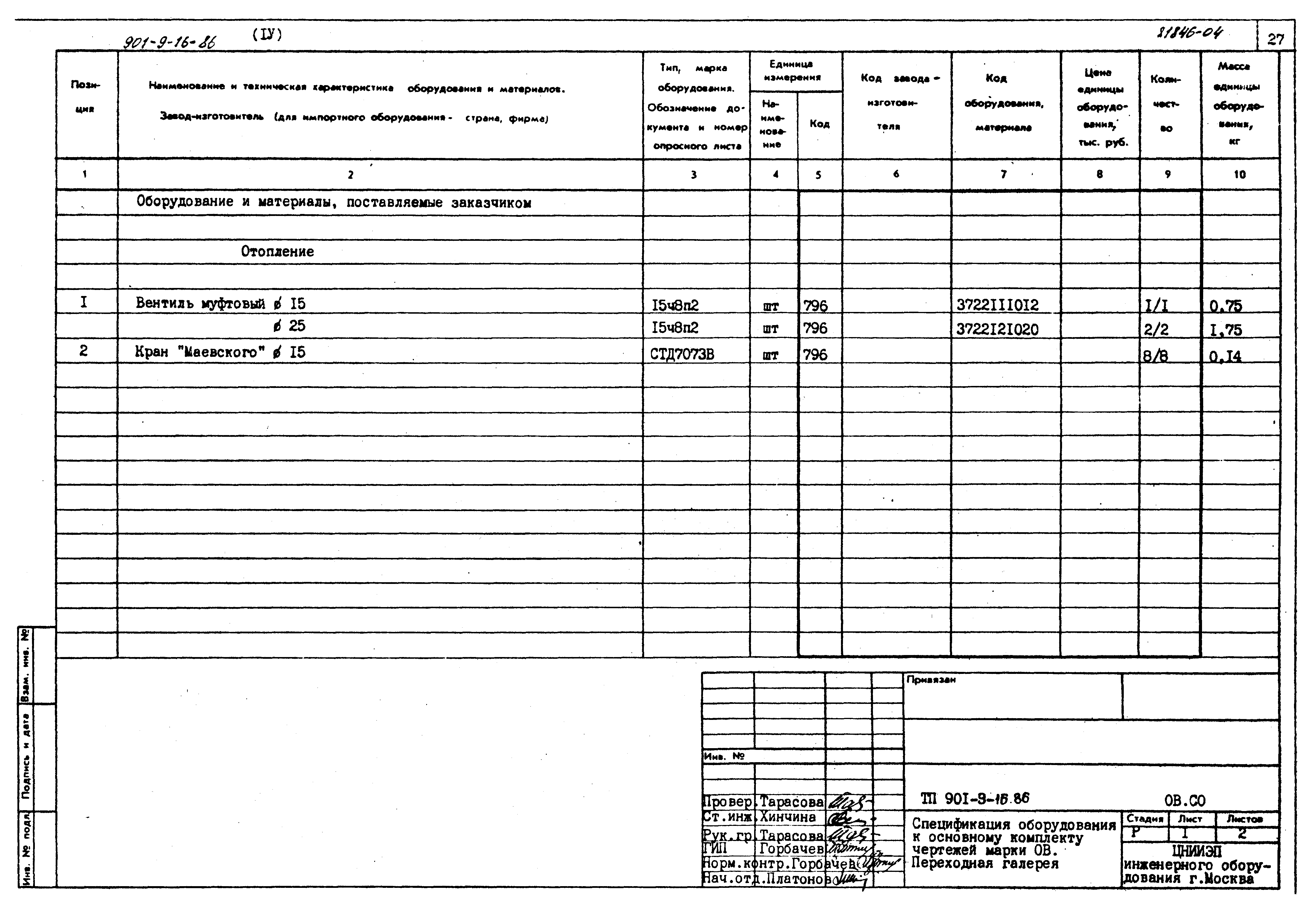 Типовой проект 901-9-16.86