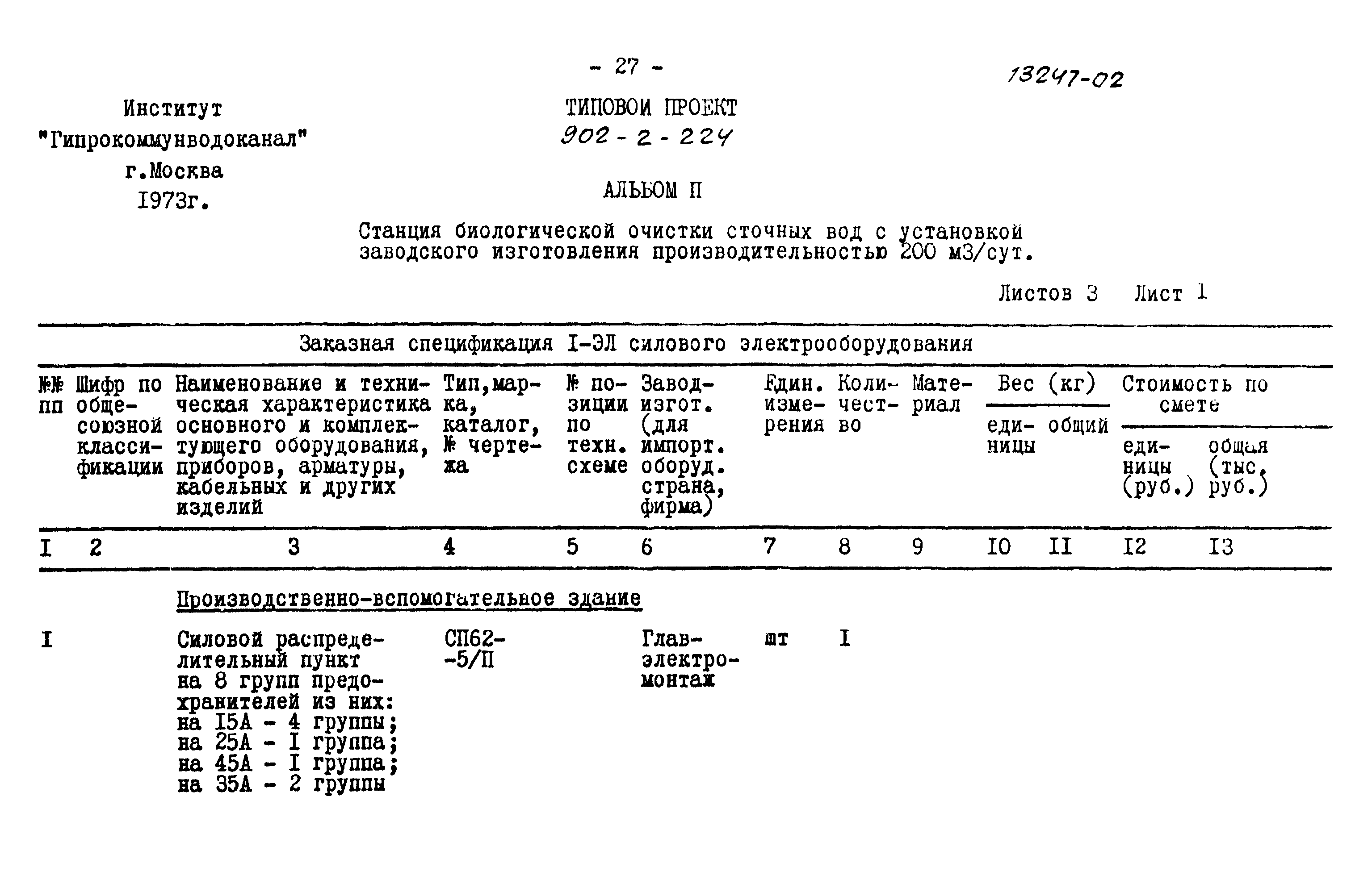 Типовой проект 902-2-224