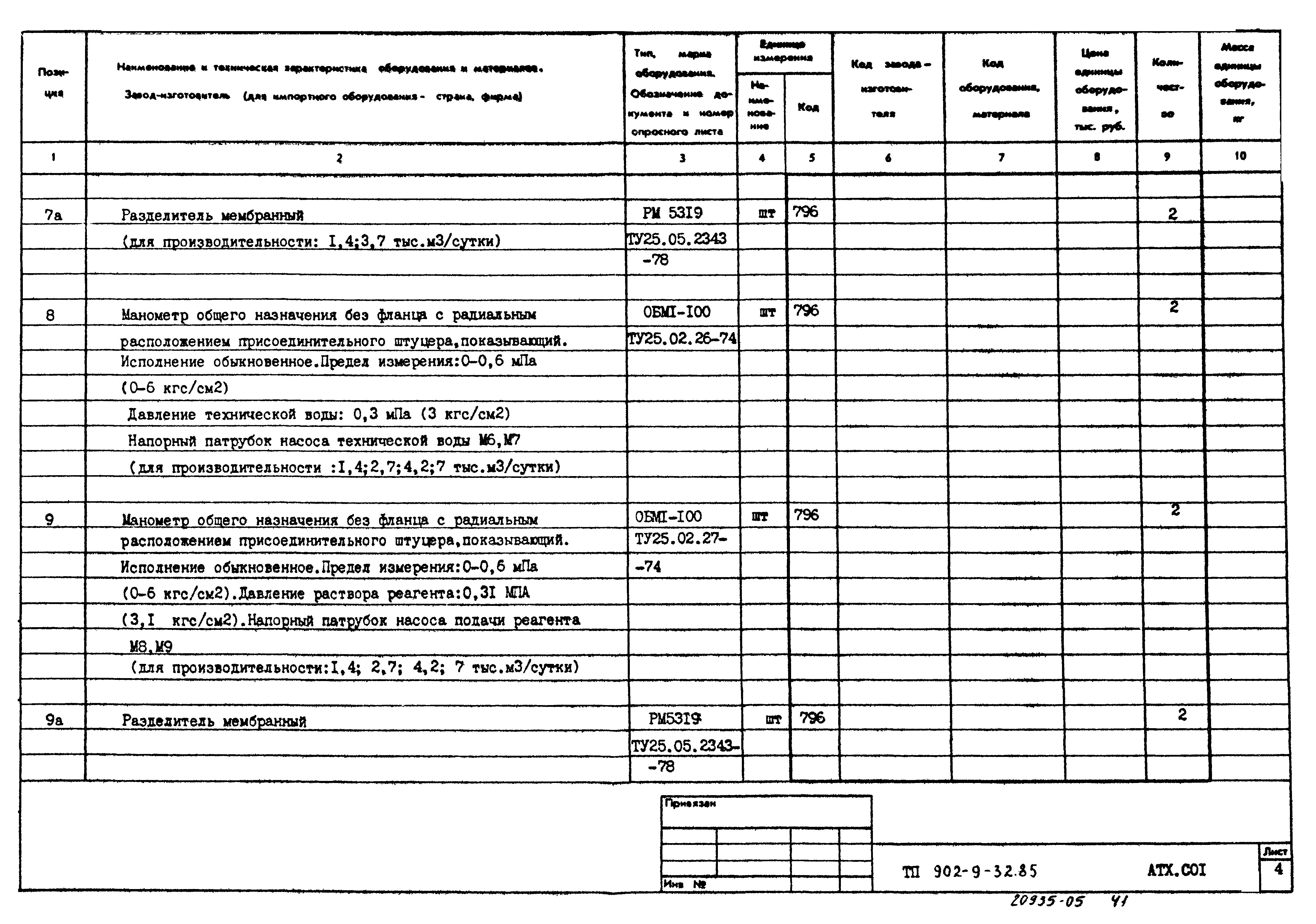 Типовой проект 902-9-32.85