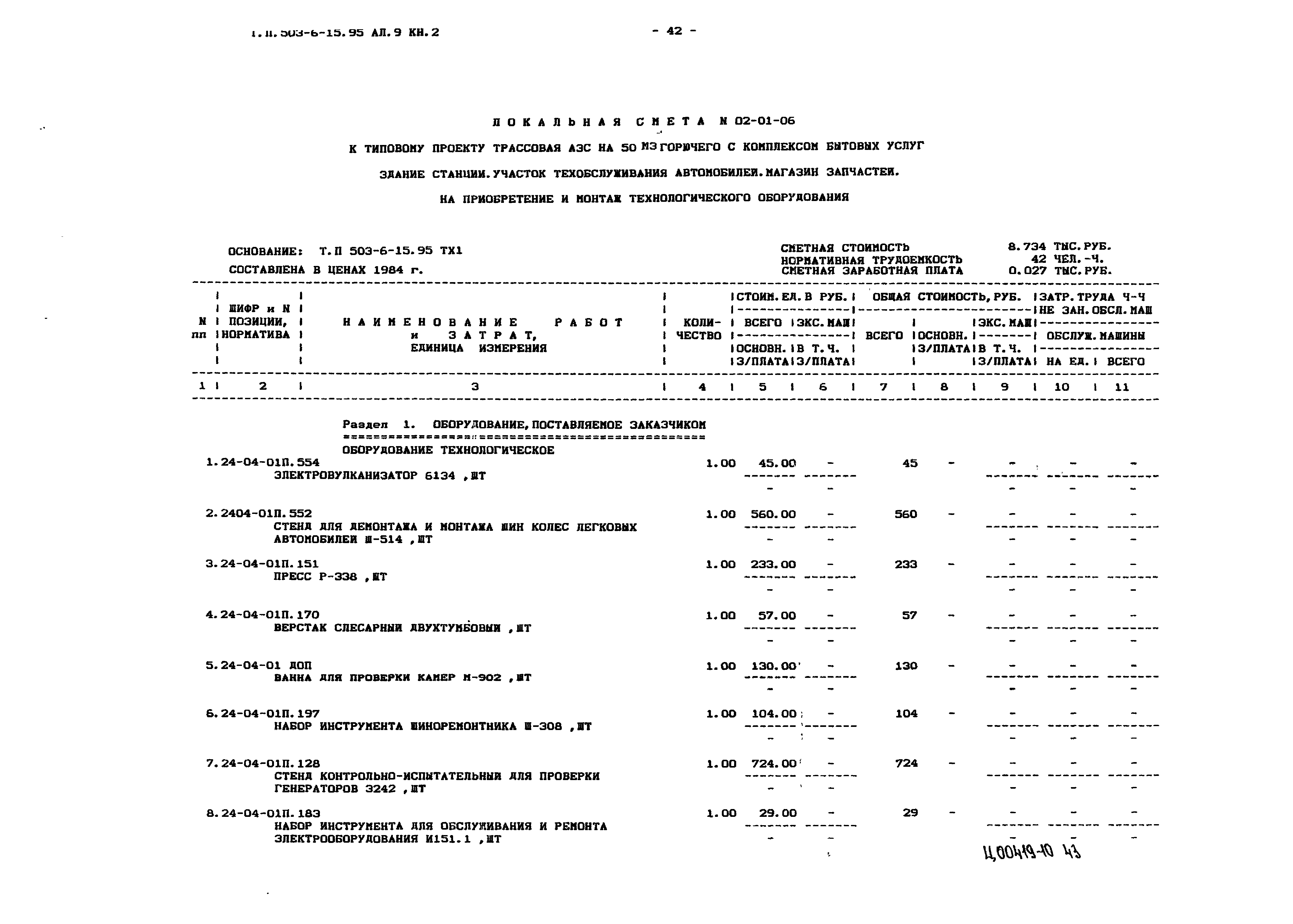 Типовой проект 503-6-15.95