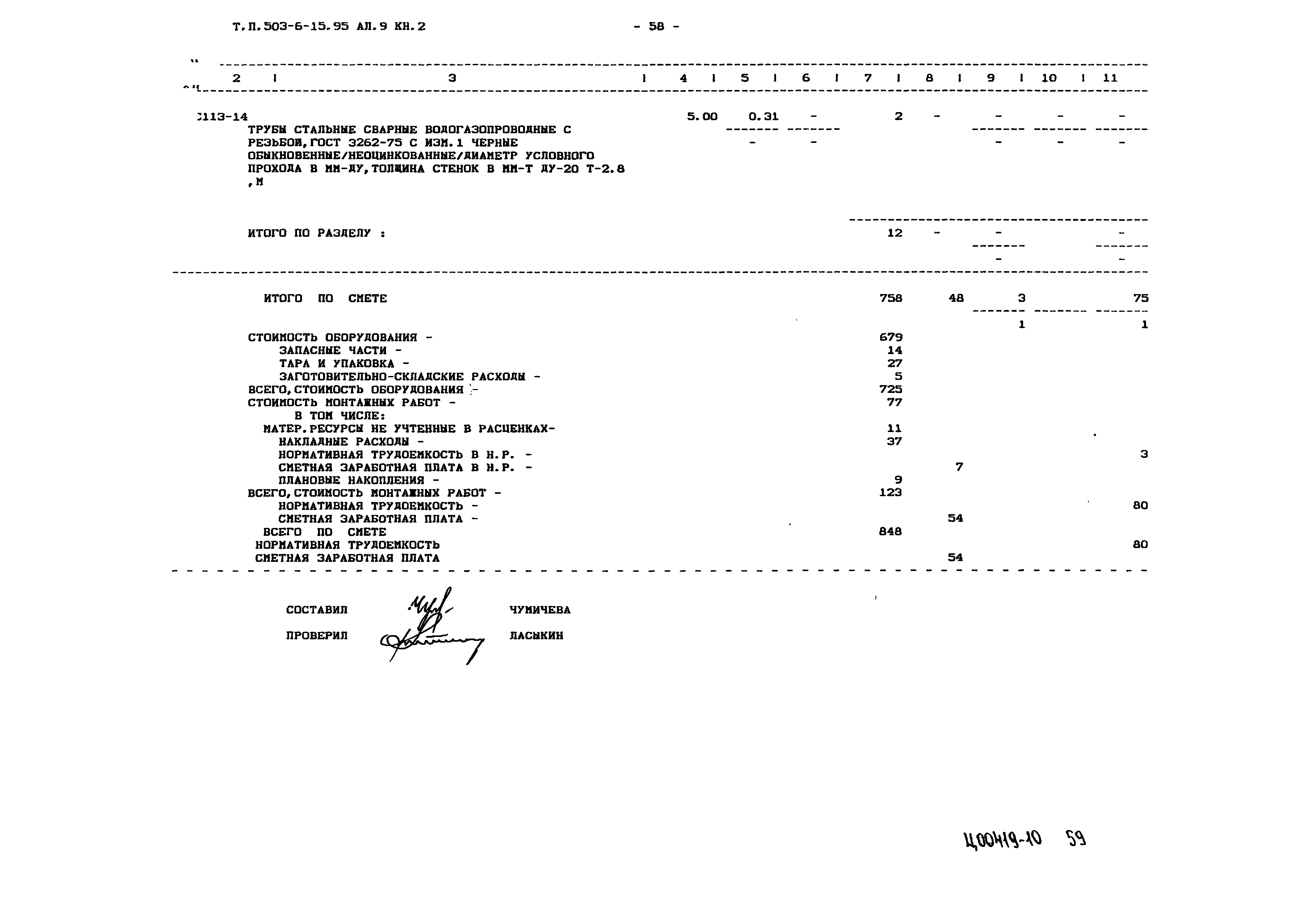 Типовой проект 503-6-15.95