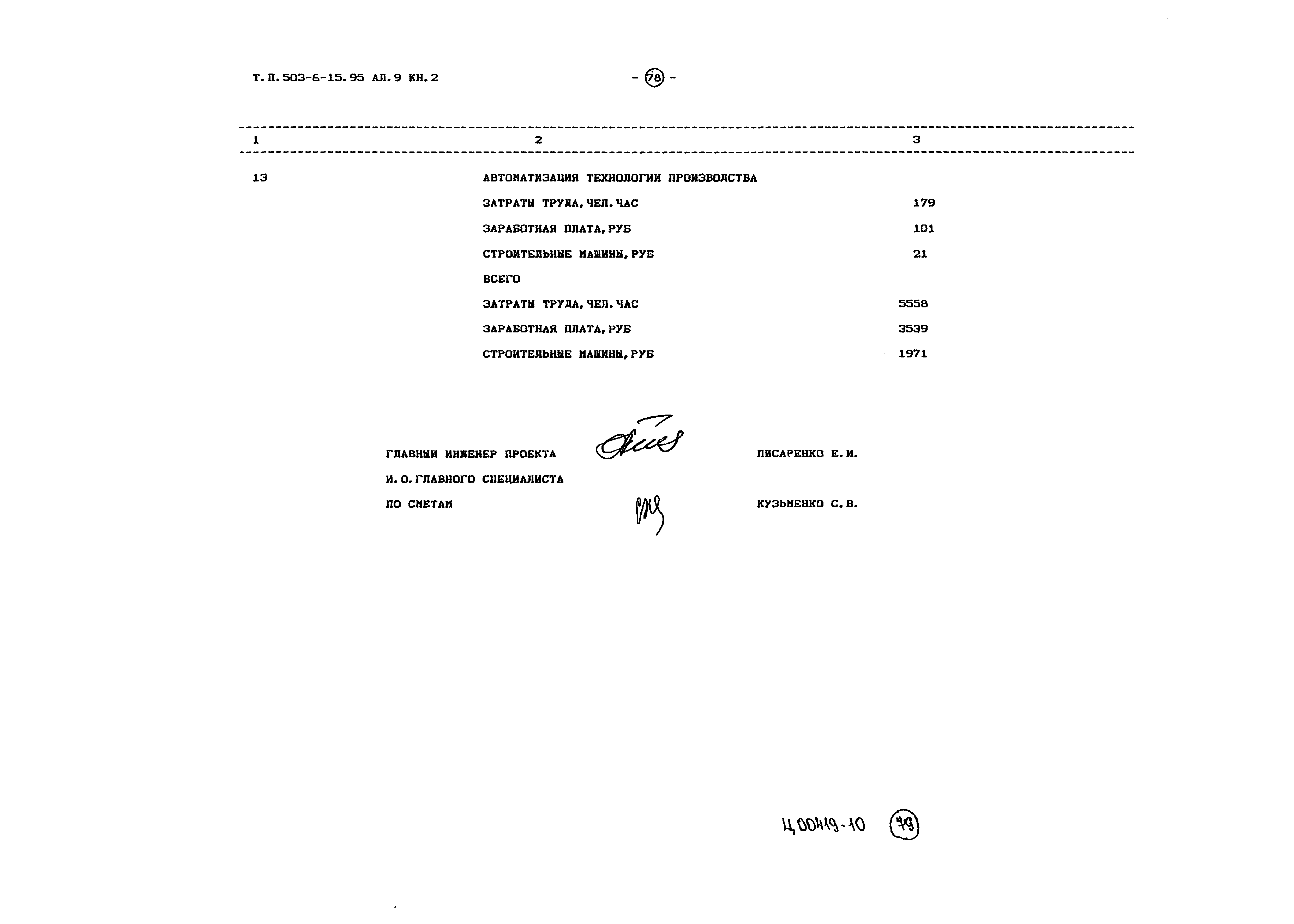 Типовой проект 503-6-15.95