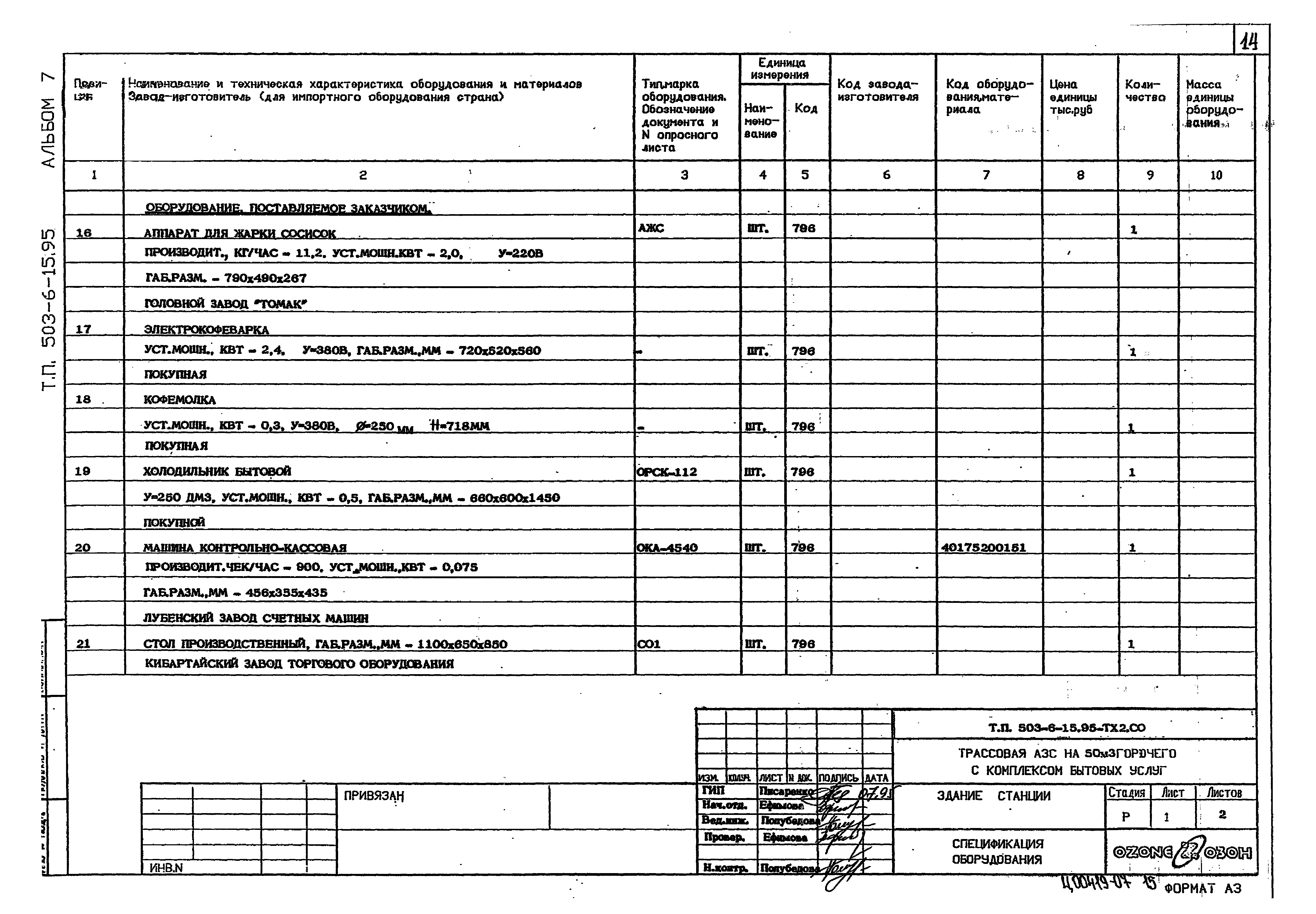 Типовой проект 503-6-15.95