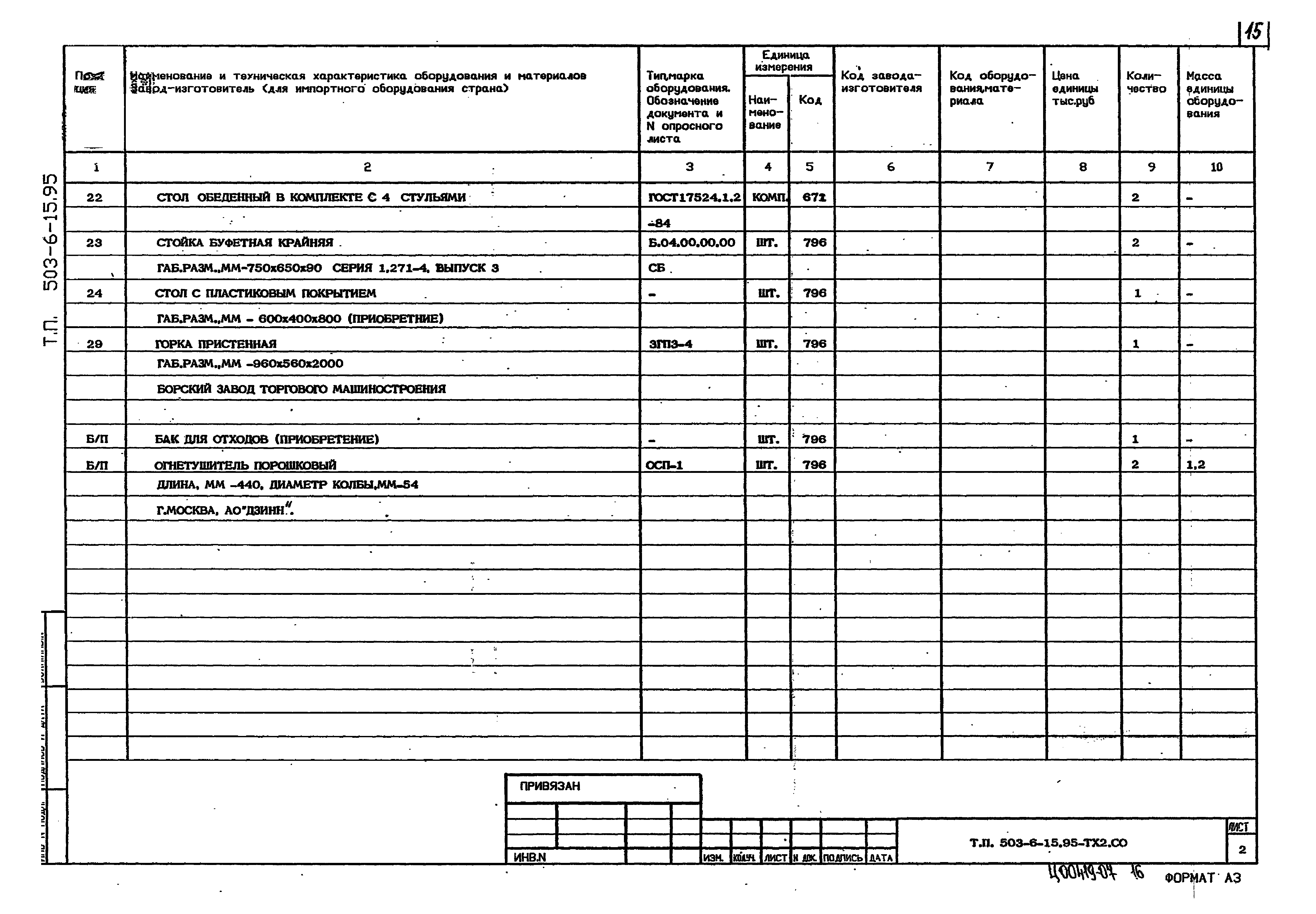 Типовой проект 503-6-15.95