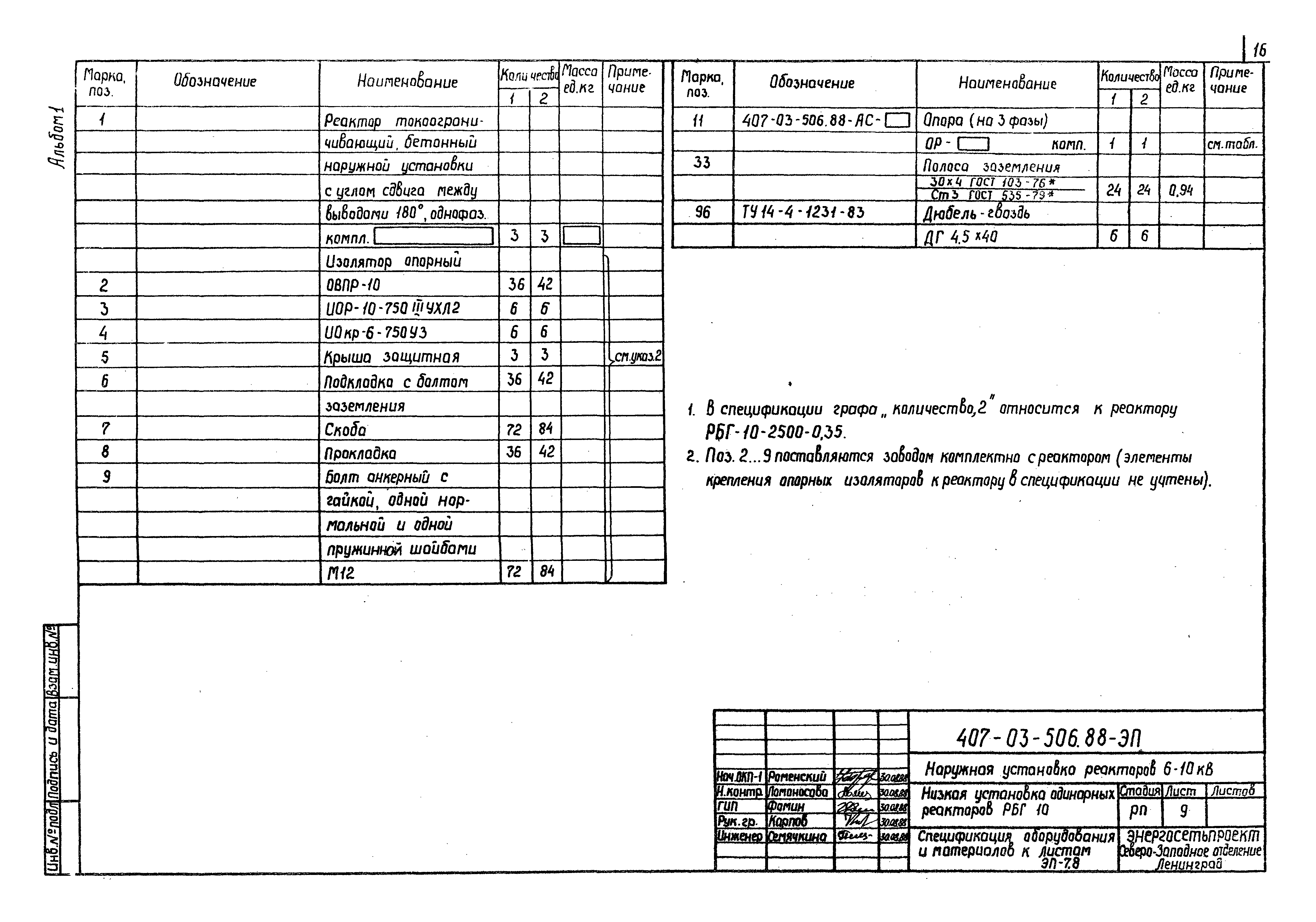 Скачать Типовые материалы для проектирования 407-03-506.88 Альбом 1.  Пояснительная записка. Электротехнические чертежи