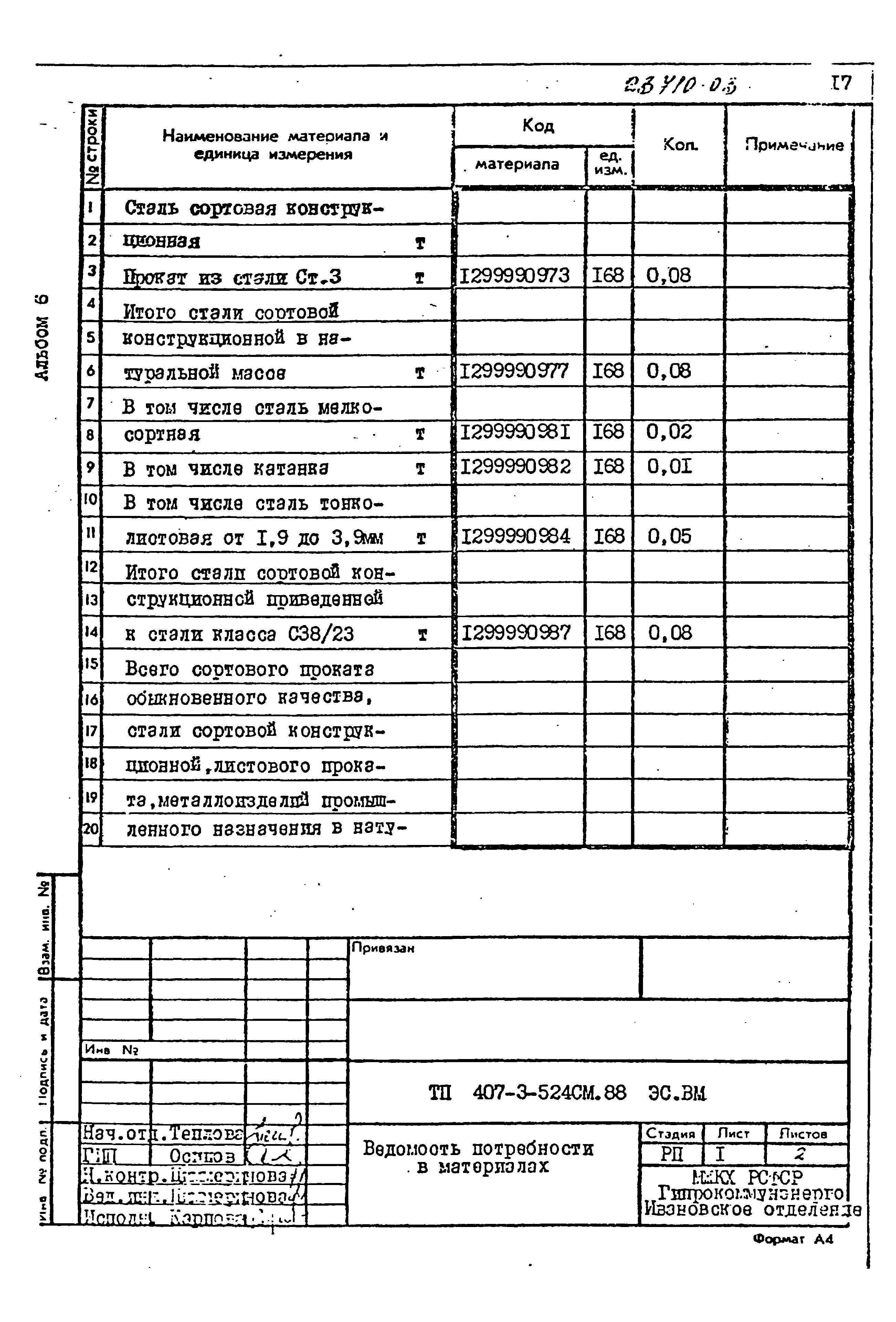Типовой проект 407-3-524см.88