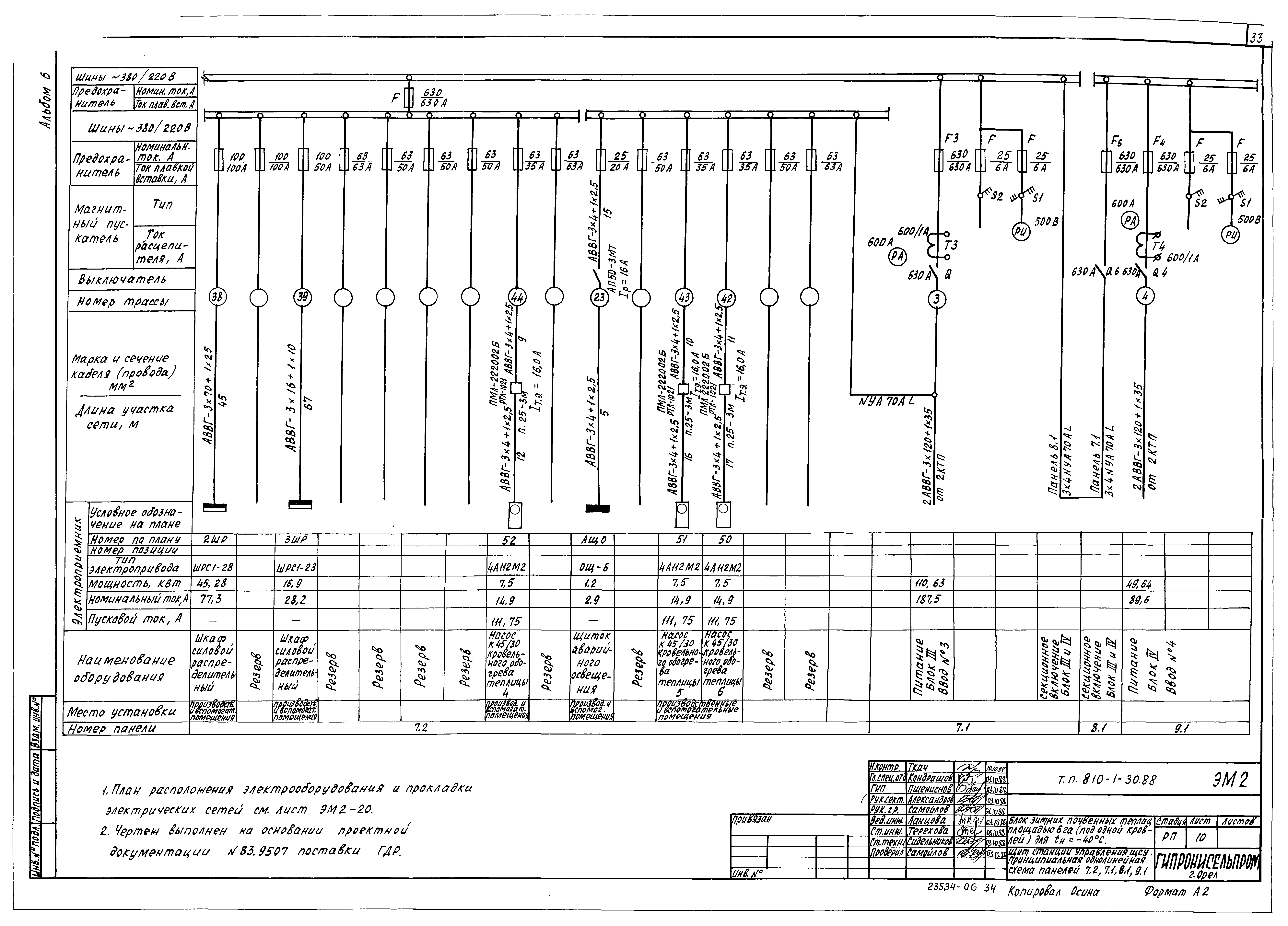 Скачать Типовой проект 810-1-30.88 Альбом 6. Электрическое освещение.  Силовое электрооборудование. Электродосвечивание. Связь и сигнализация