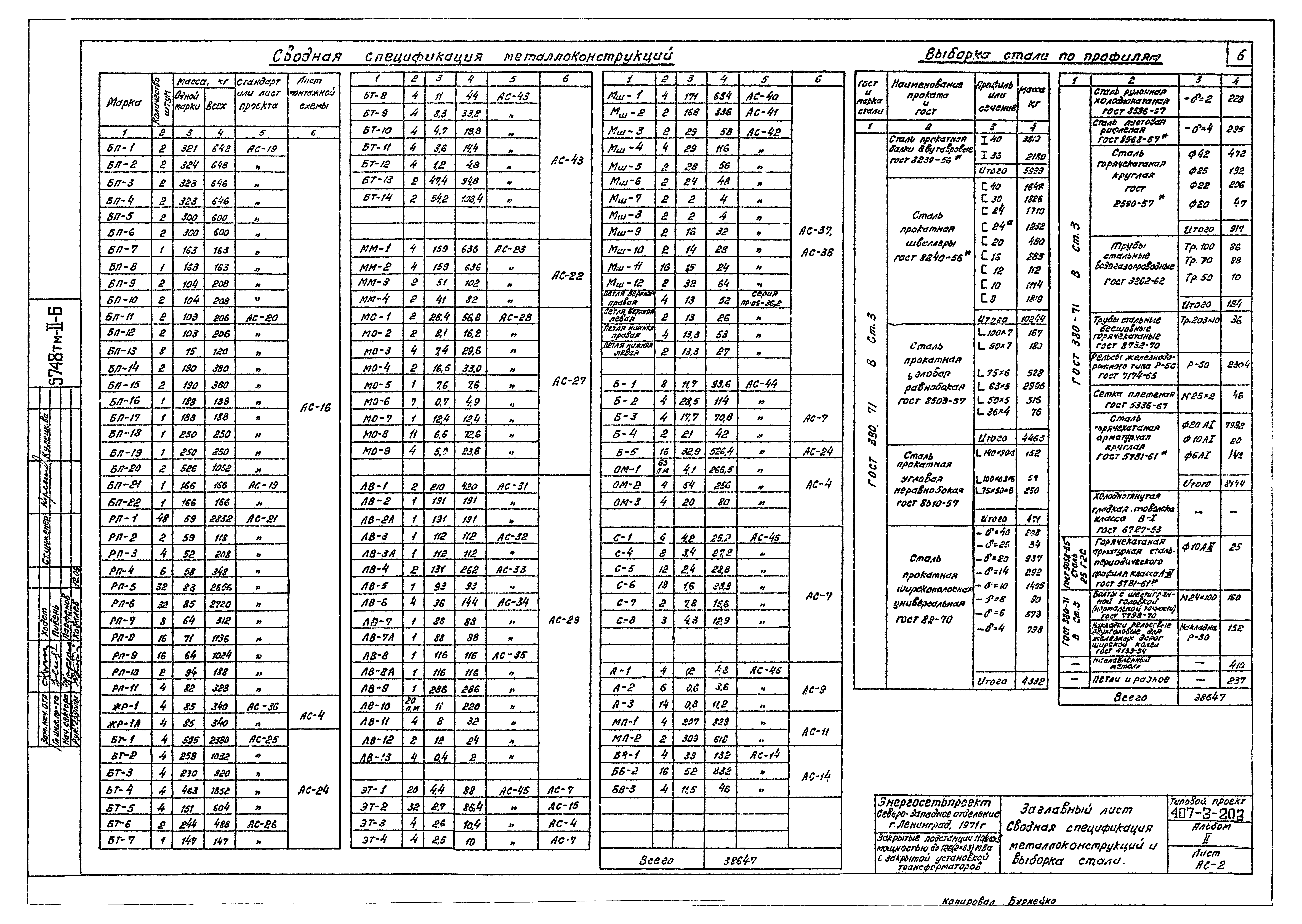 Типовой проект 407-3-203