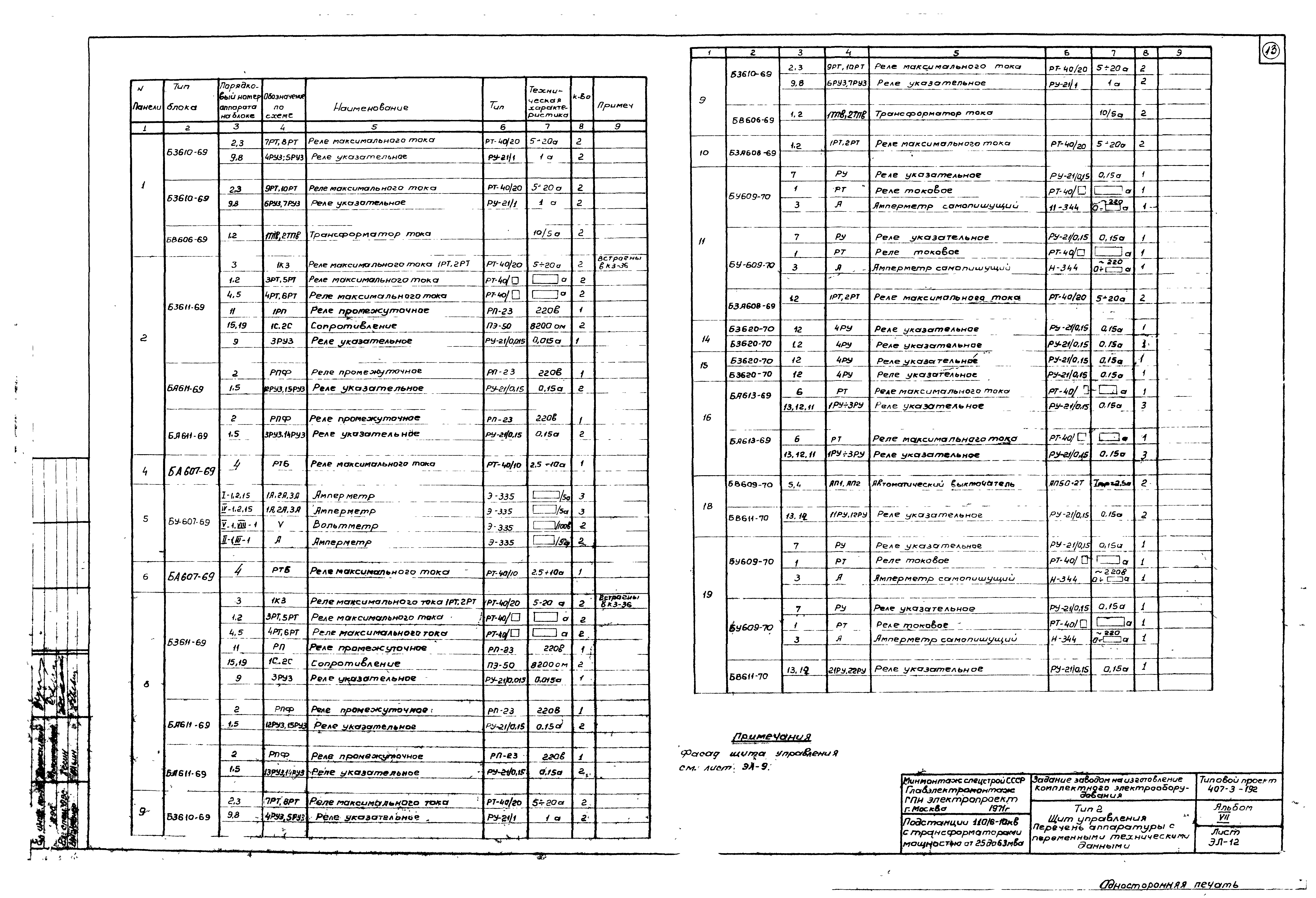 Типовой проект 407-3-192