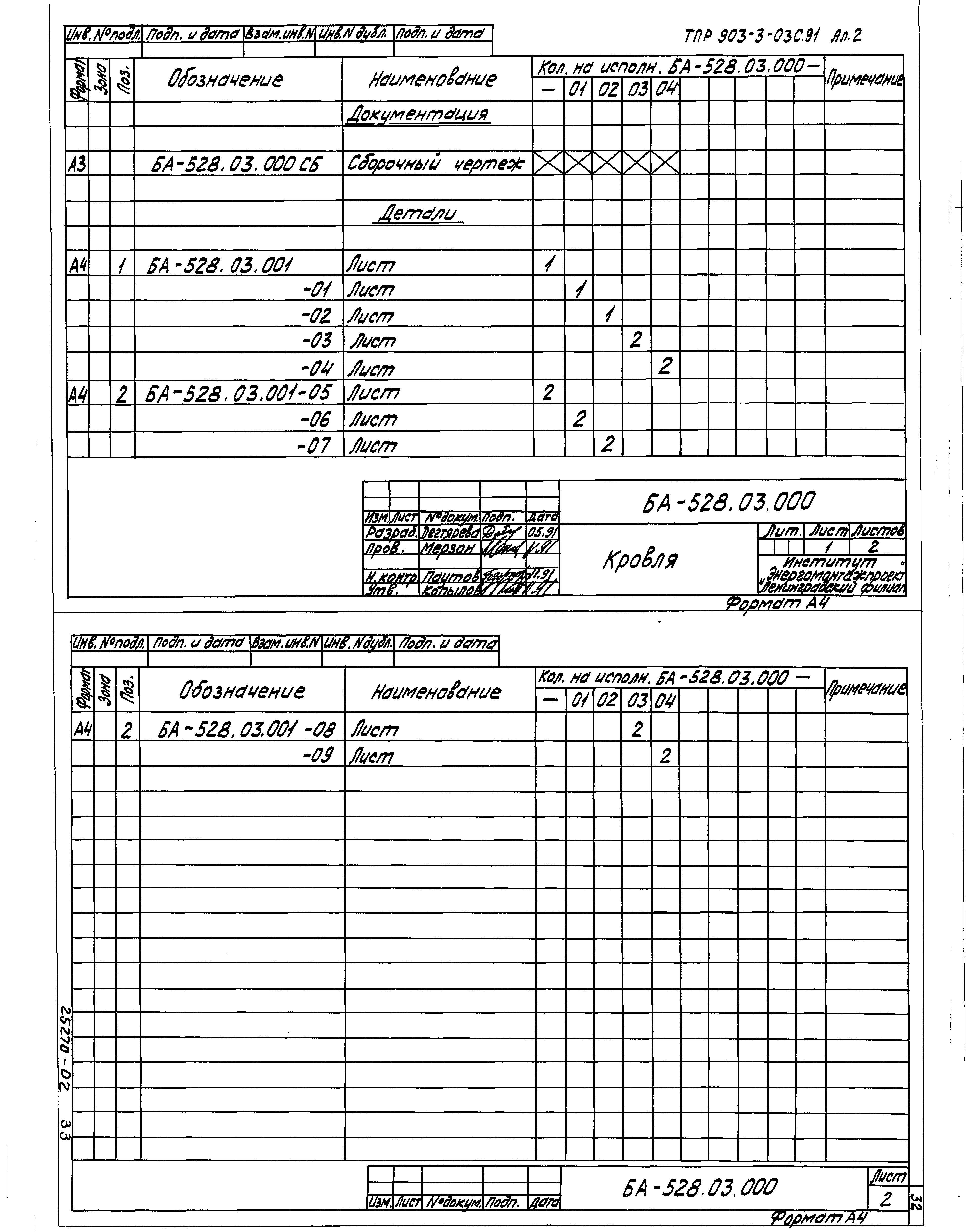 Типовые проектные решения 903-3-03с.91
