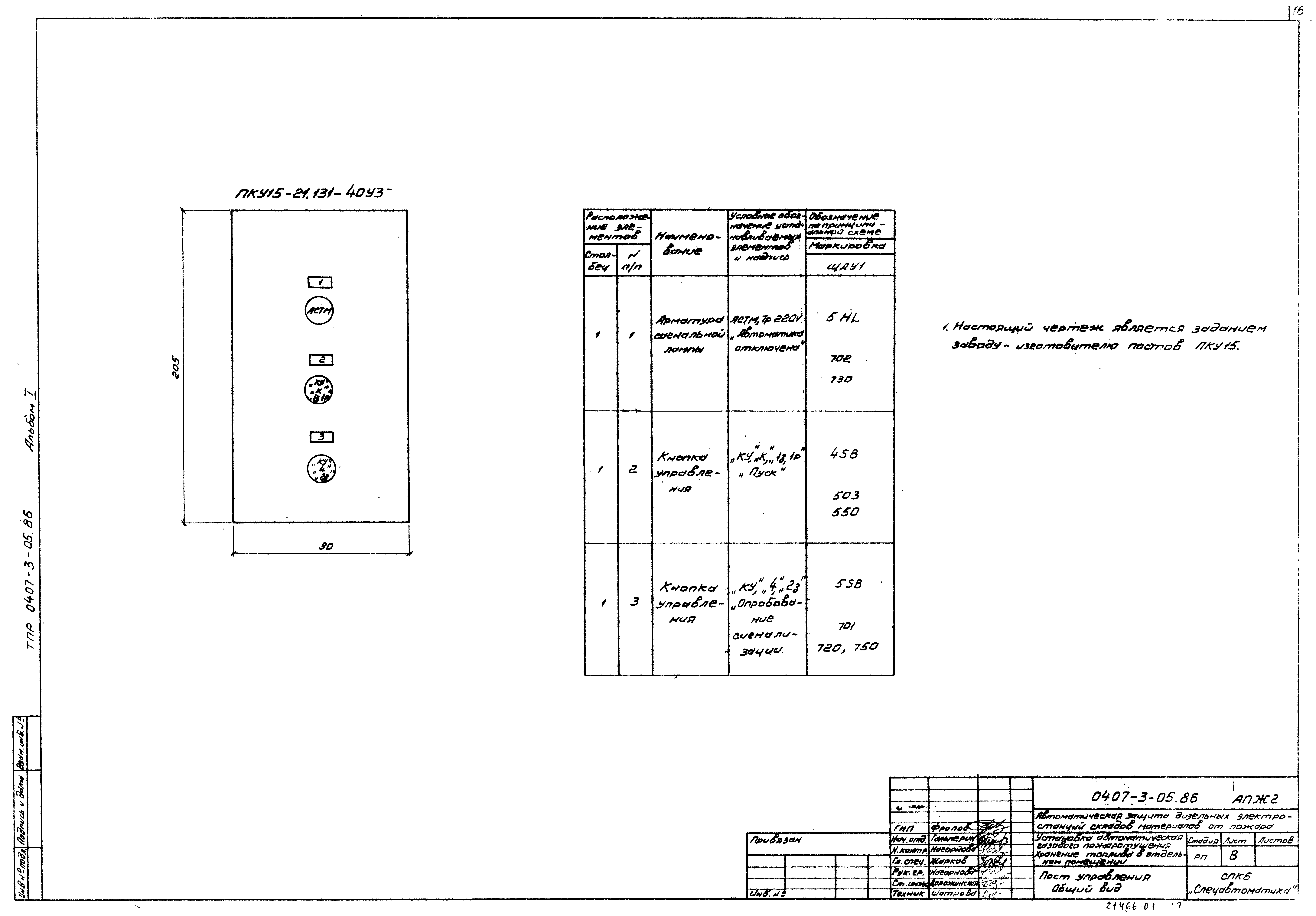 Типовые проектные решения 0407-3-05.86