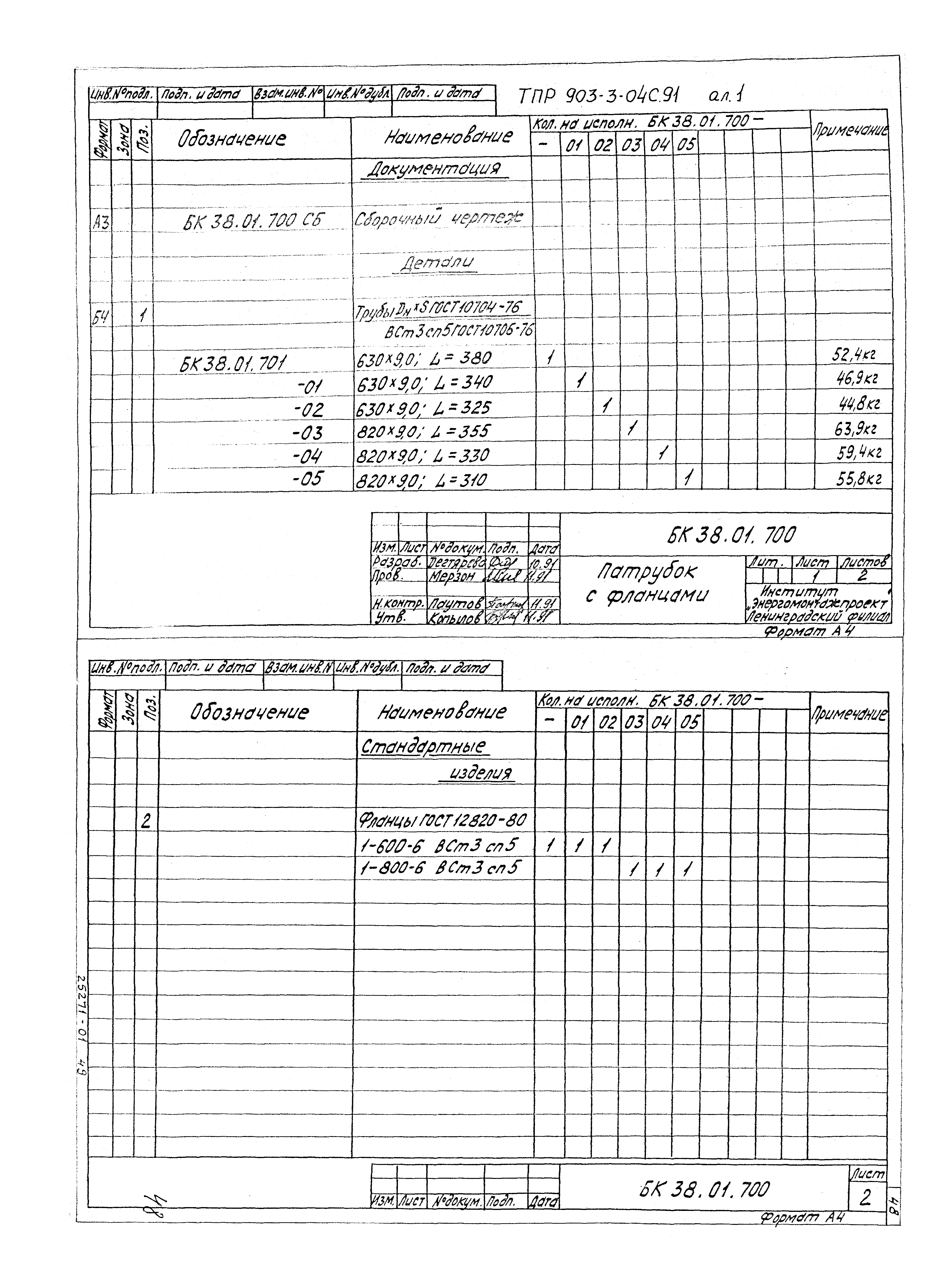 Типовые проектные решения 903-3-04с.91