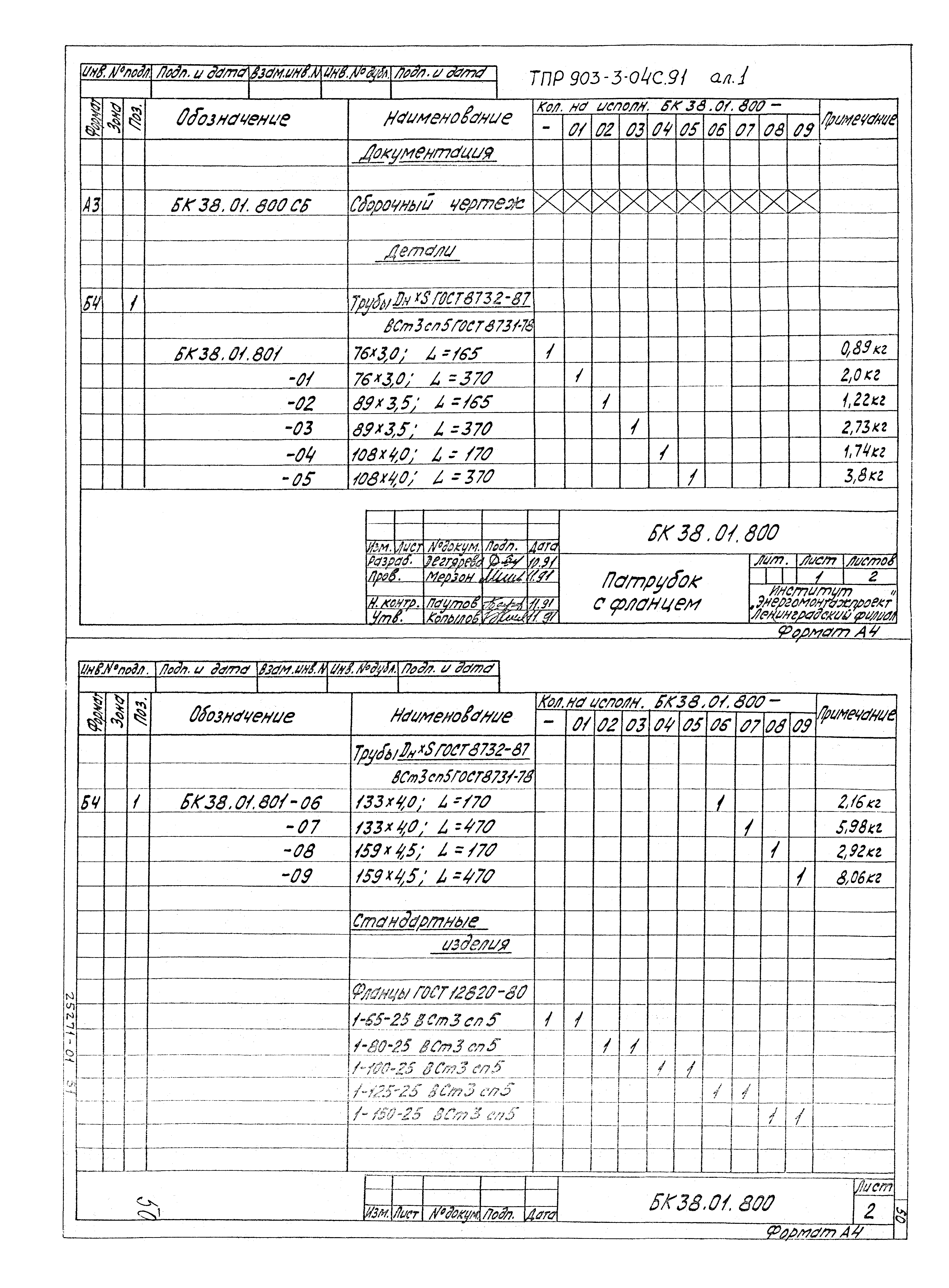 Типовые проектные решения 903-3-04с.91