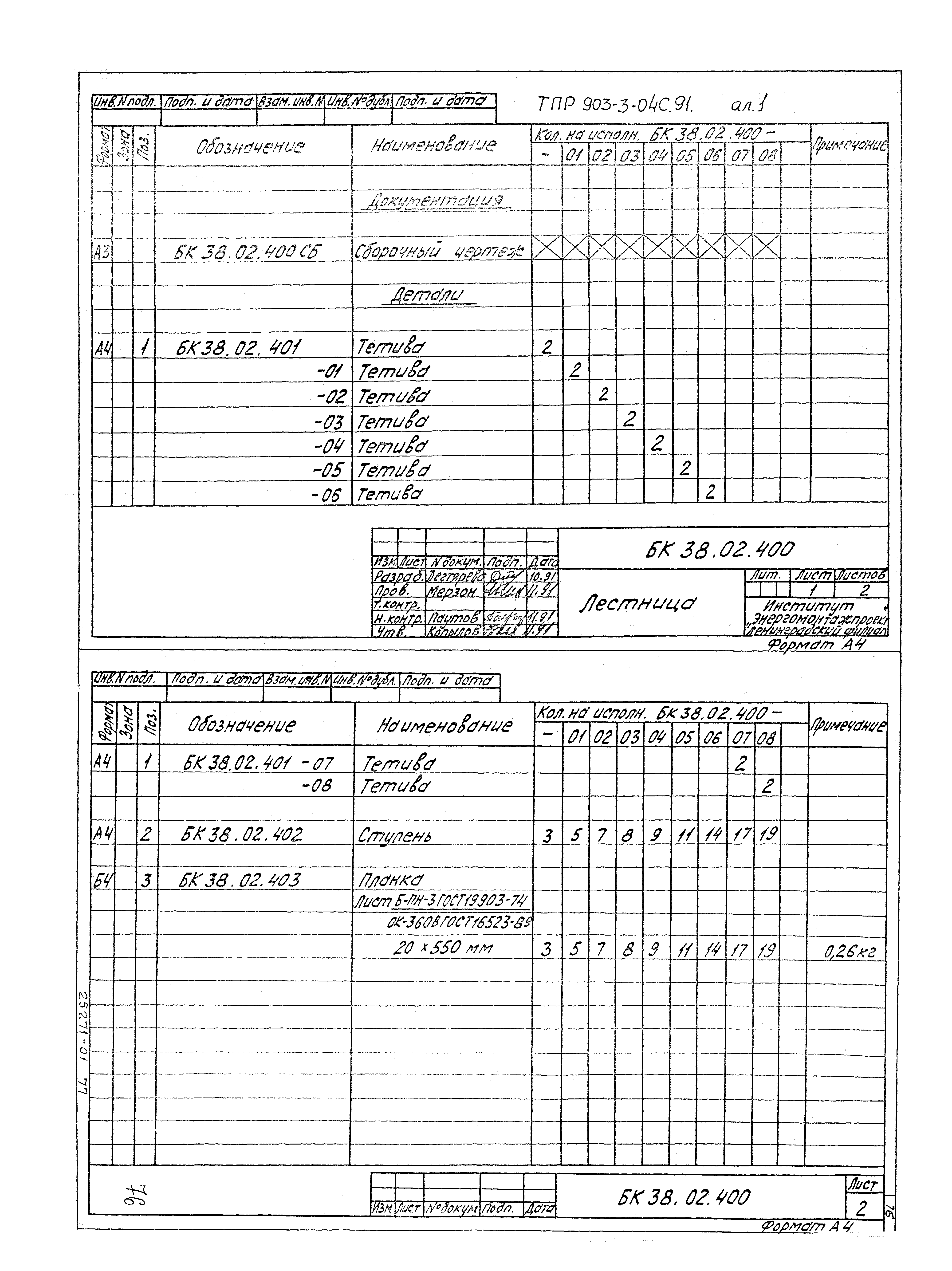 Типовые проектные решения 903-3-04с.91