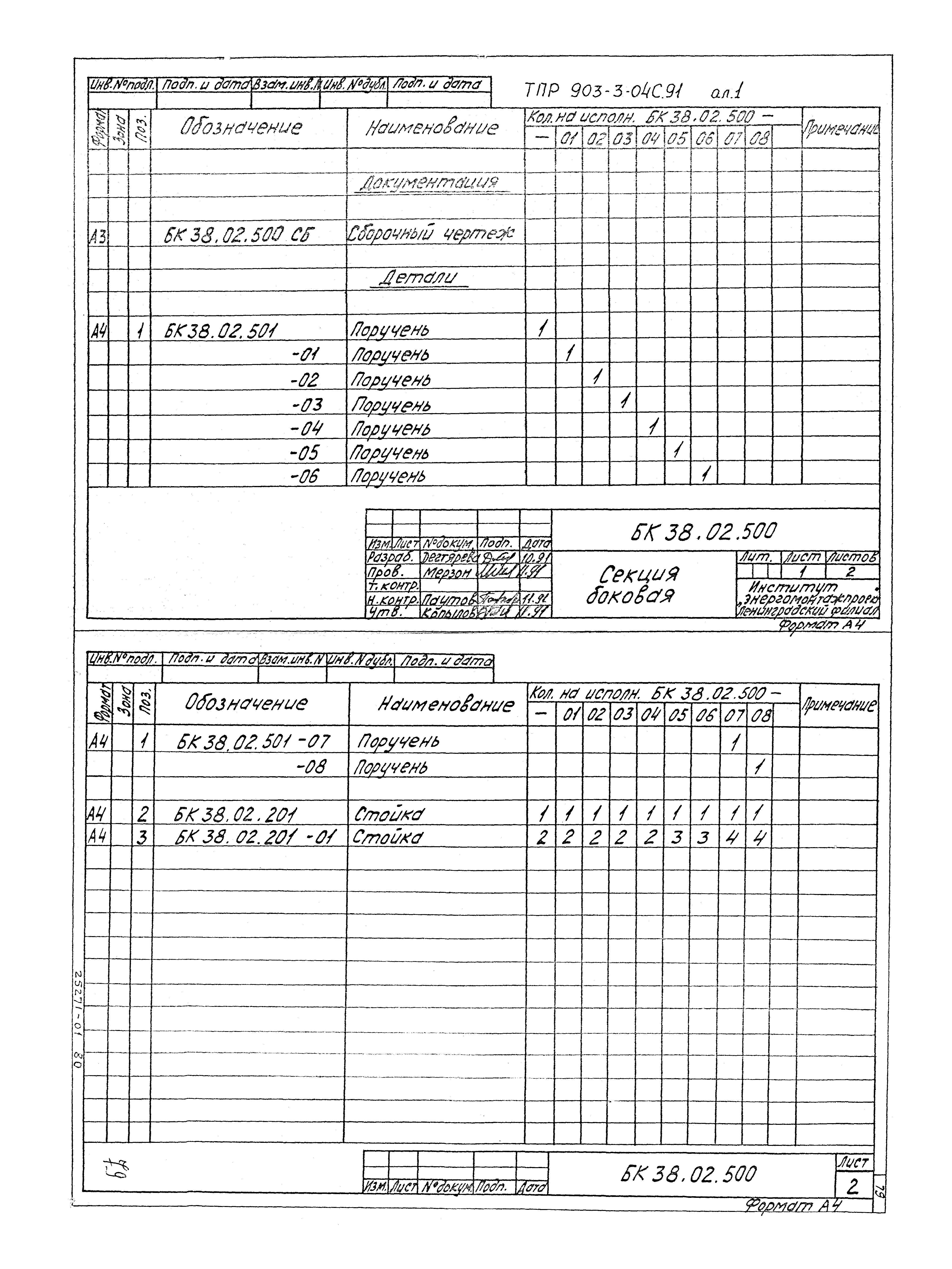 Типовые проектные решения 903-3-04с.91