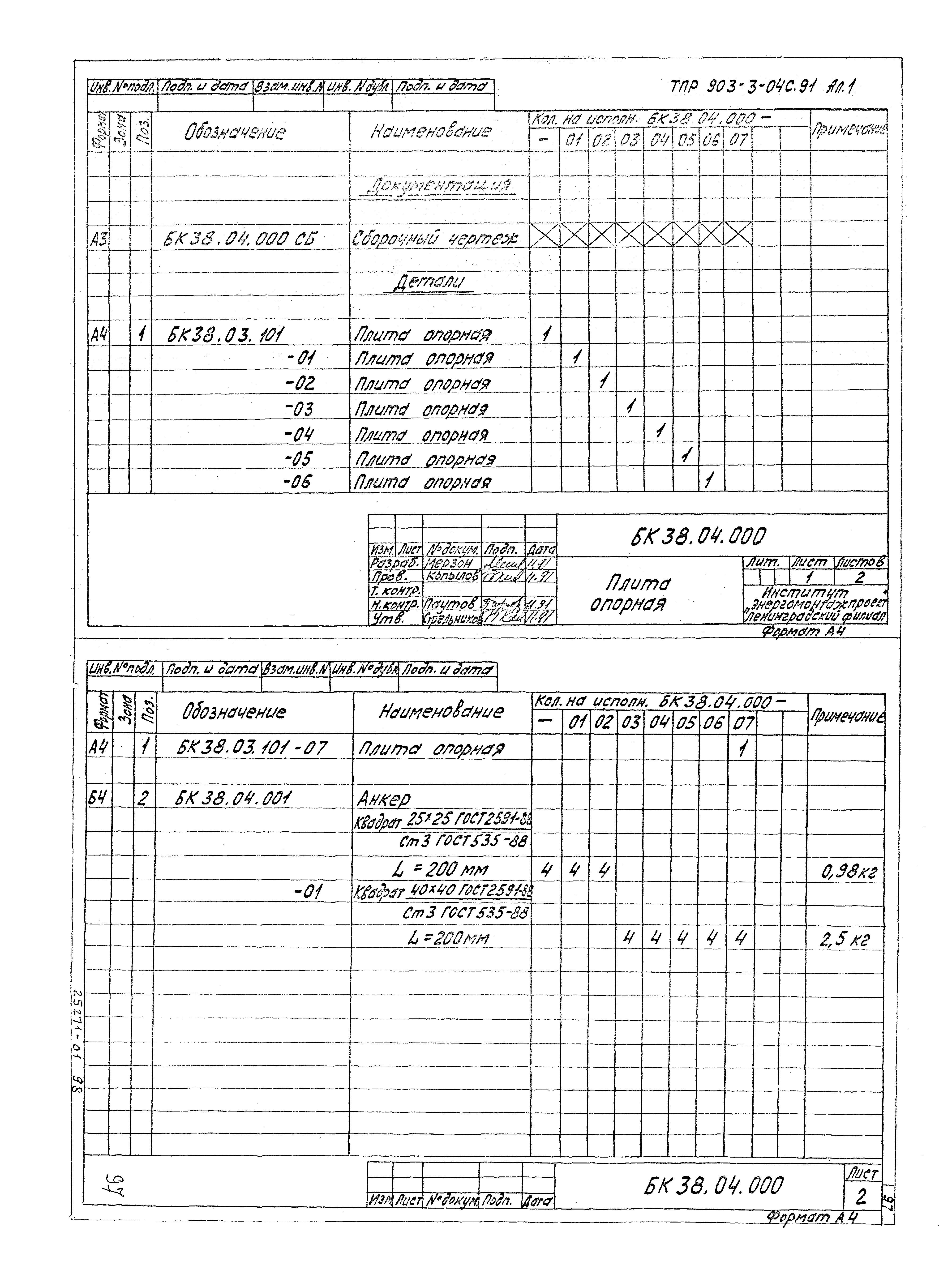Типовые проектные решения 903-3-04с.91