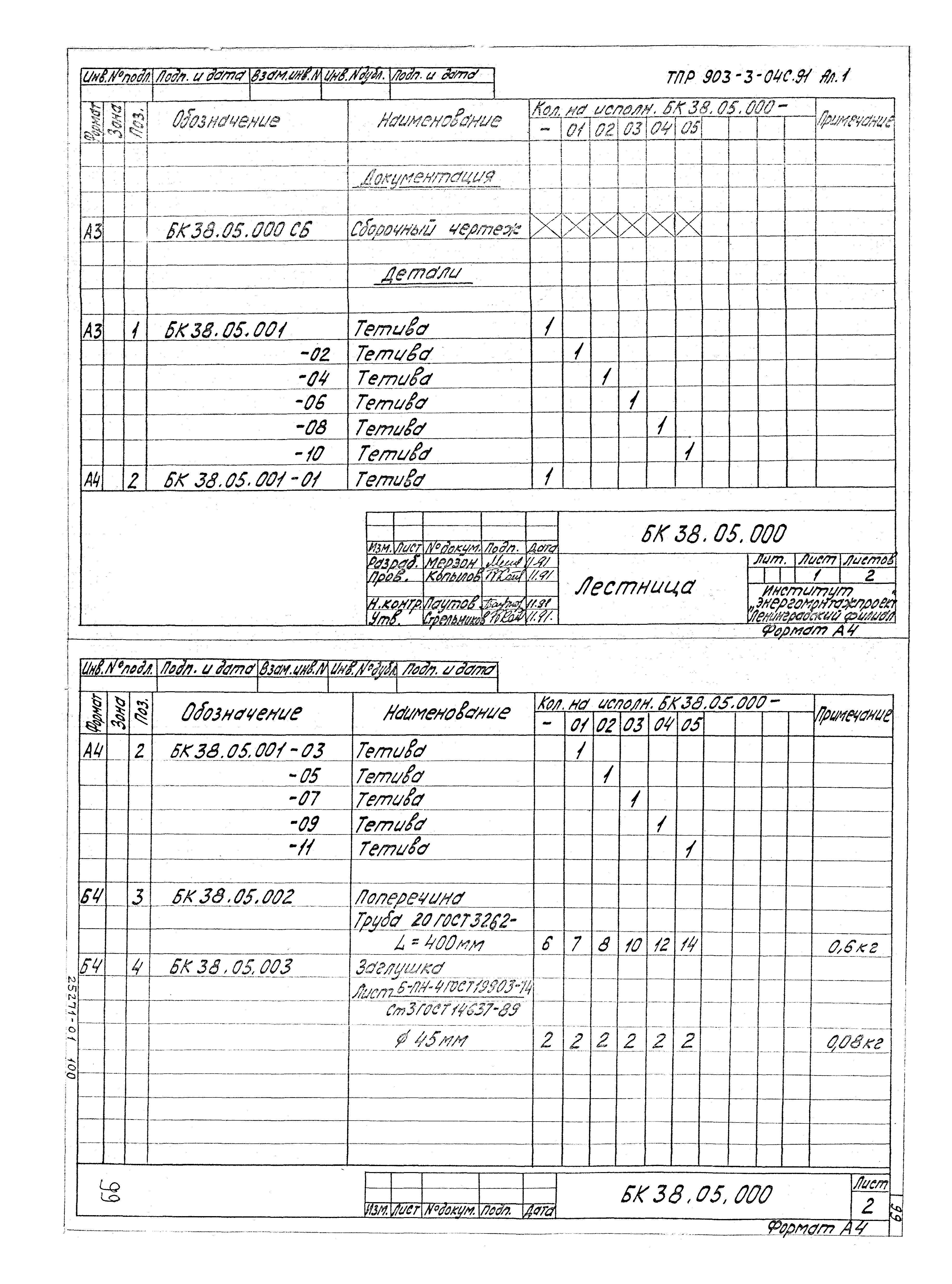 Типовые проектные решения 903-3-04с.91