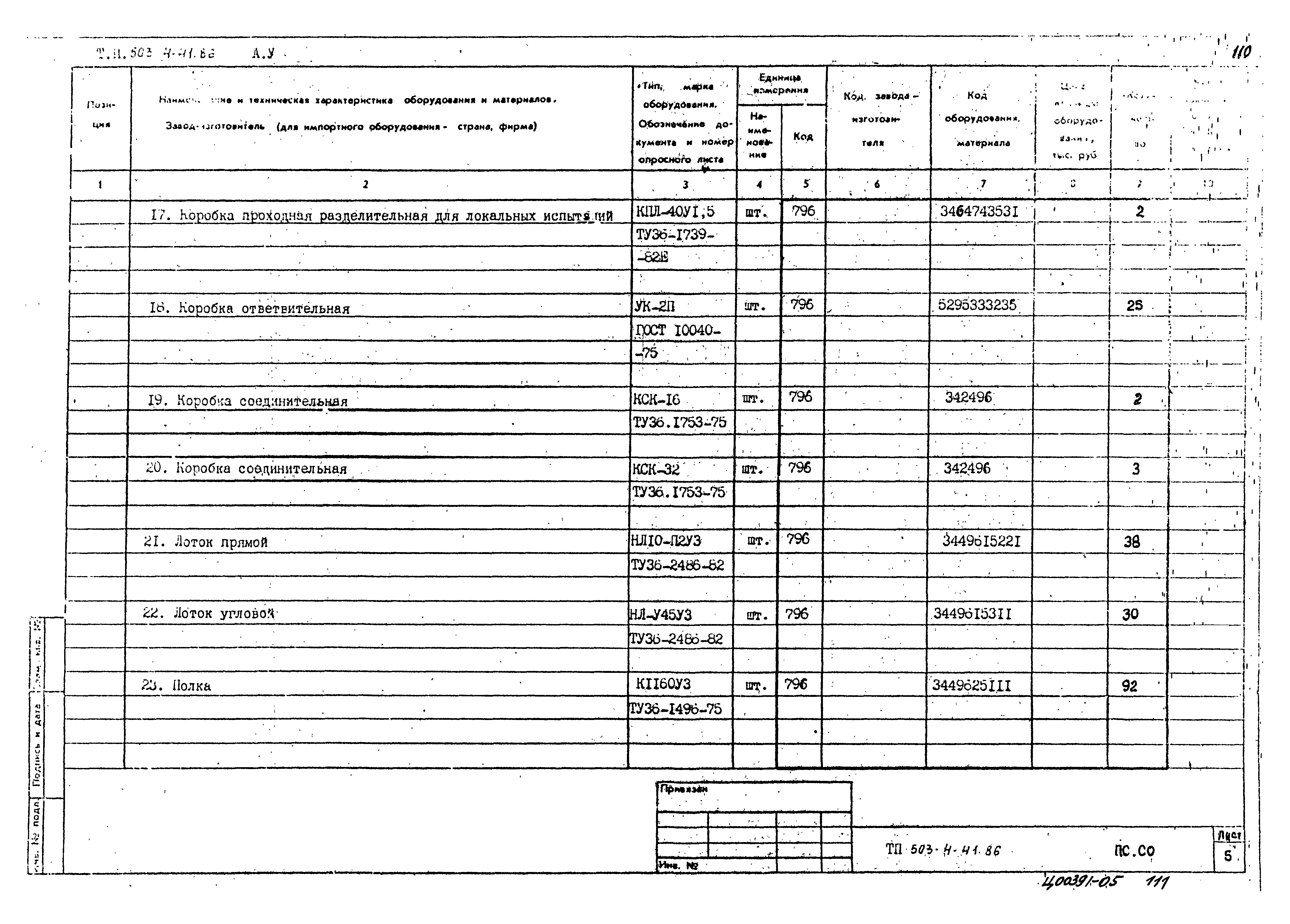 Типовой проект 503-4-41.86