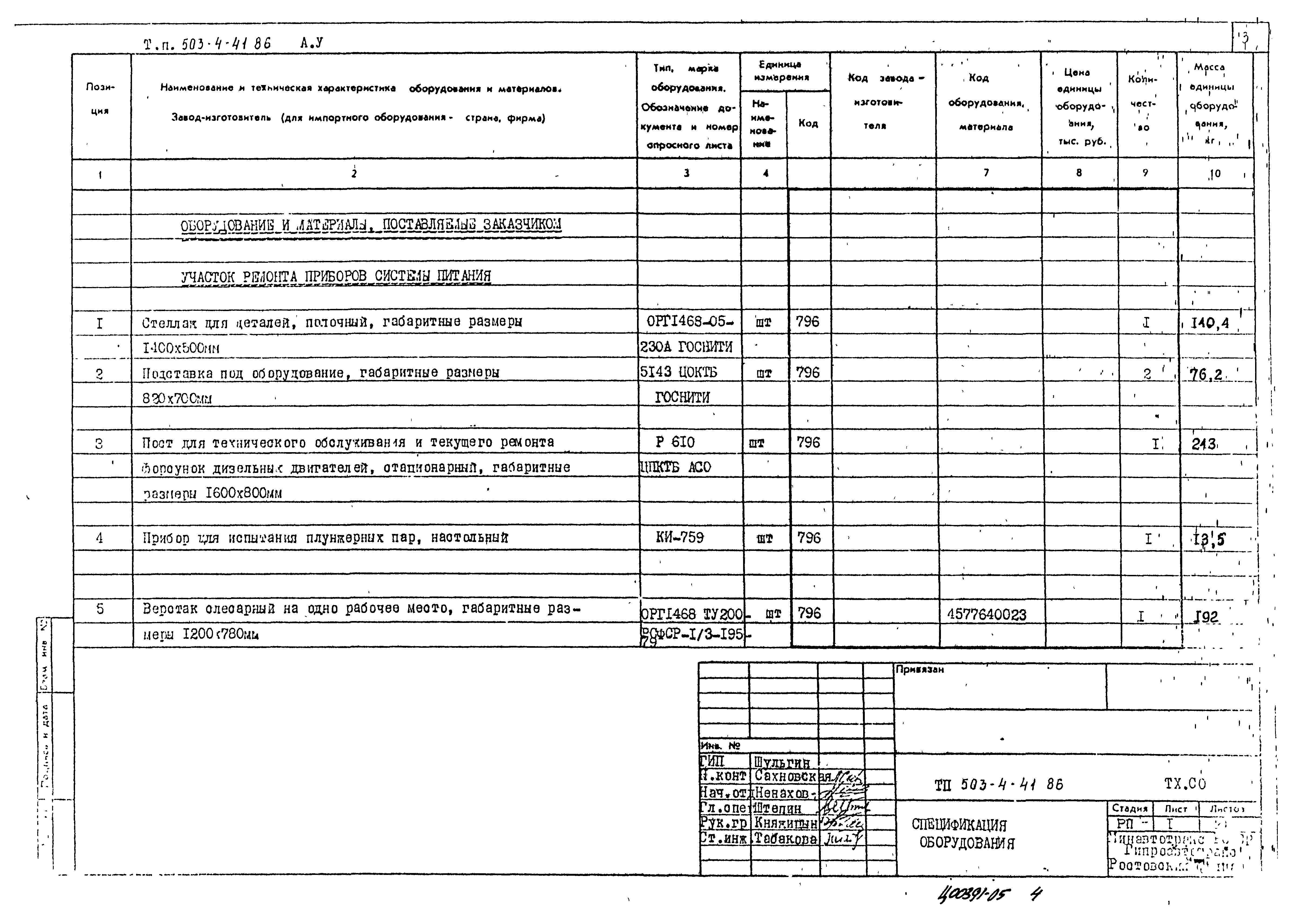 Типовой проект 503-4-41.86