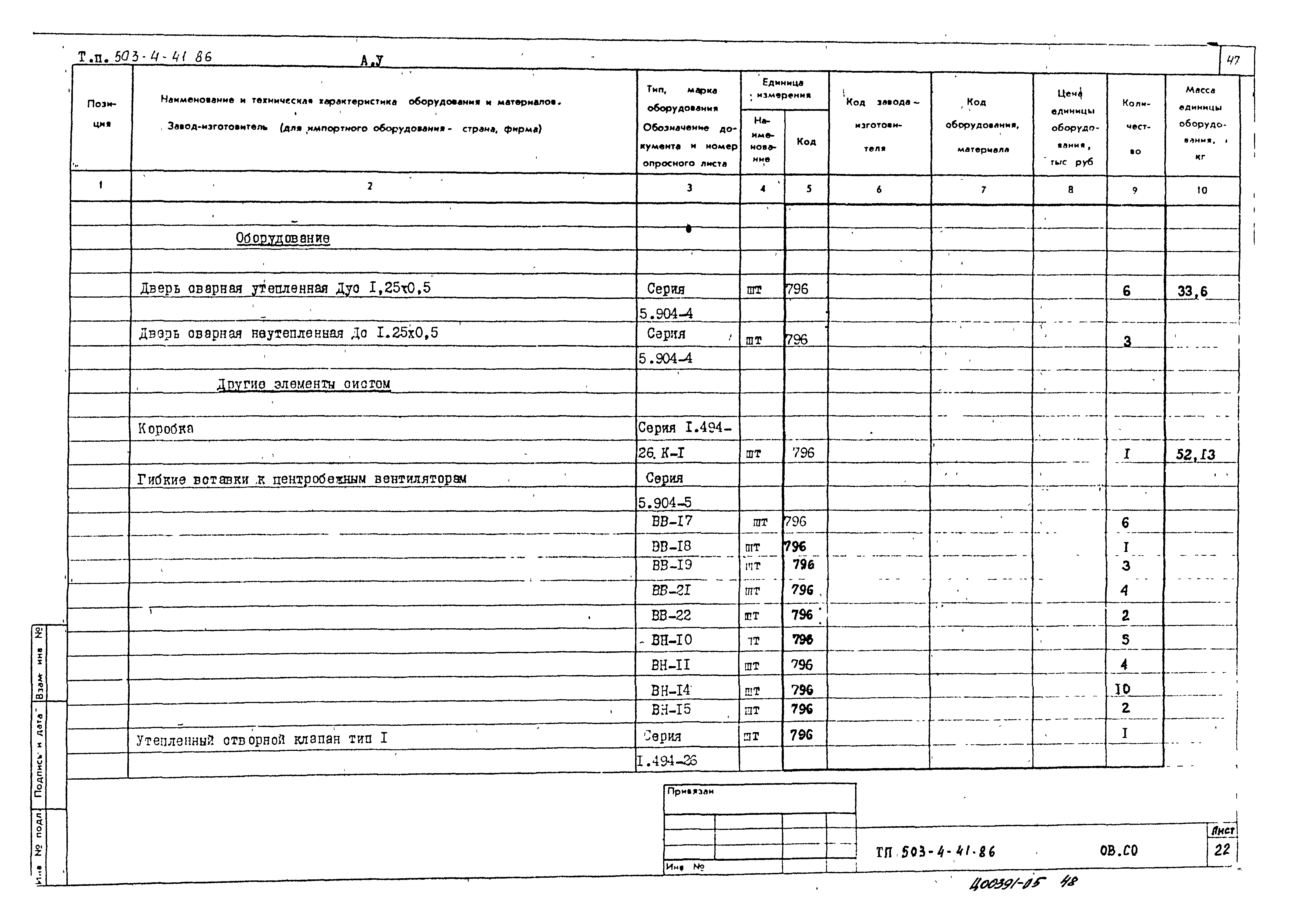 Типовой проект 503-4-41.86