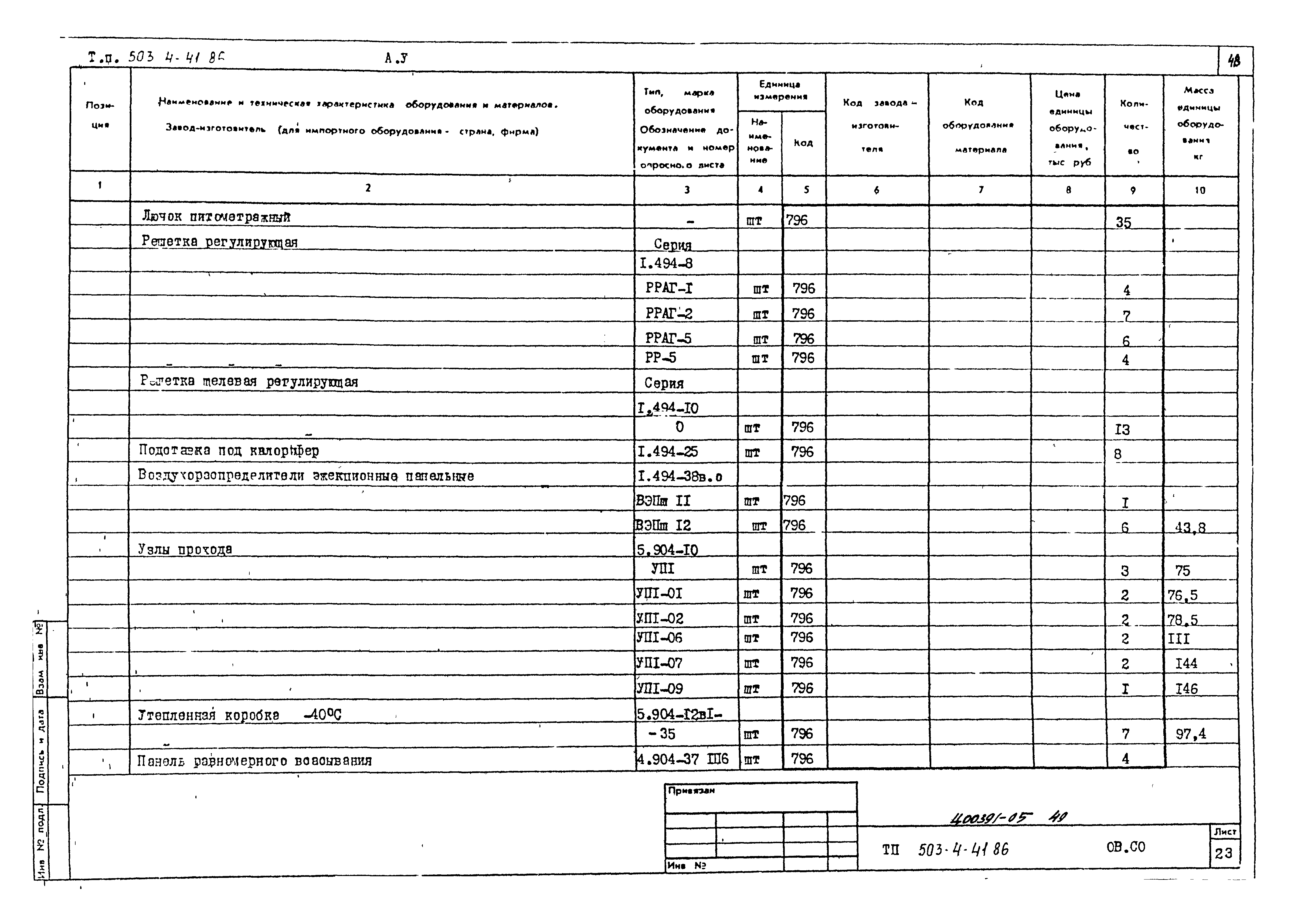 Типовой проект 503-4-41.86
