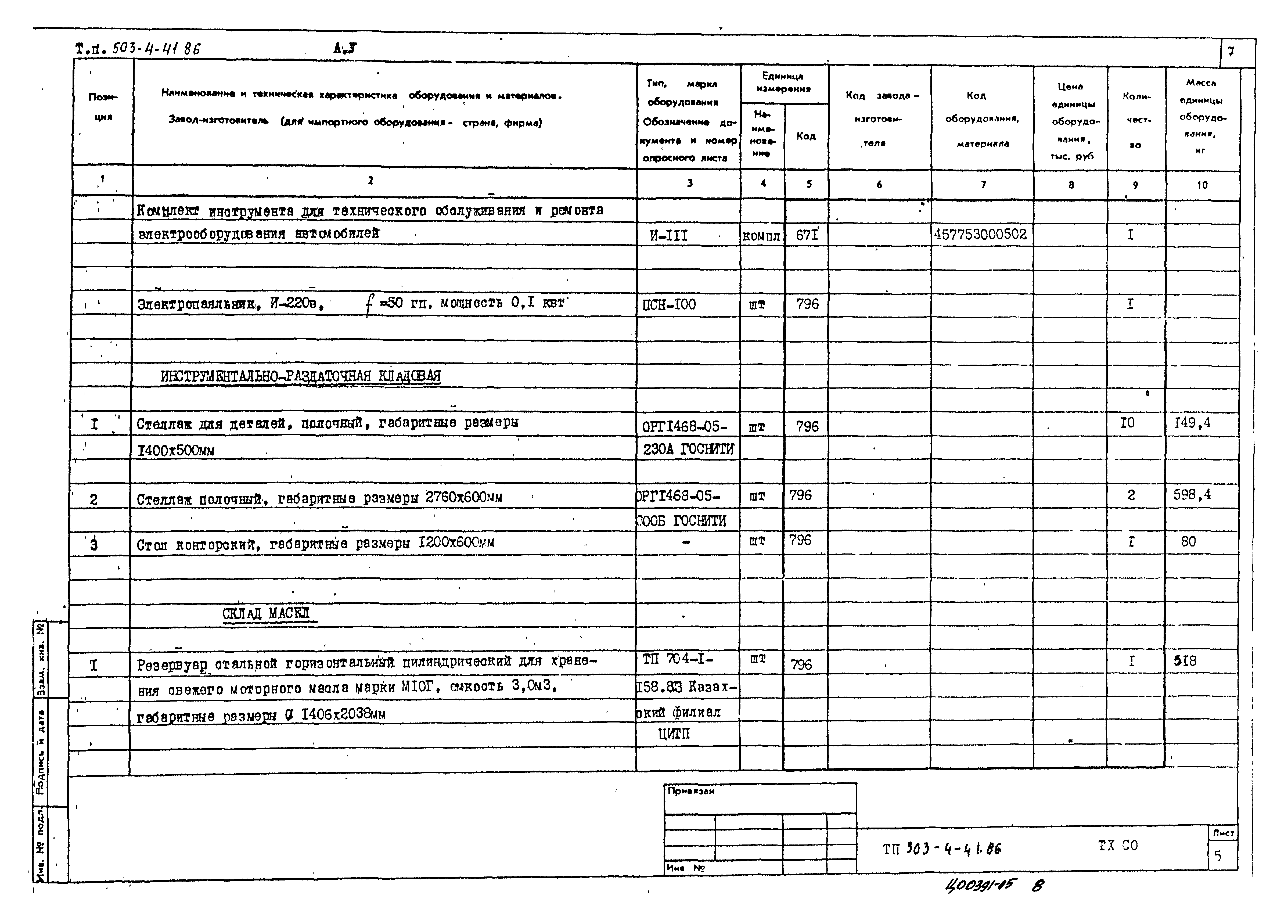 Типовой проект 503-4-41.86