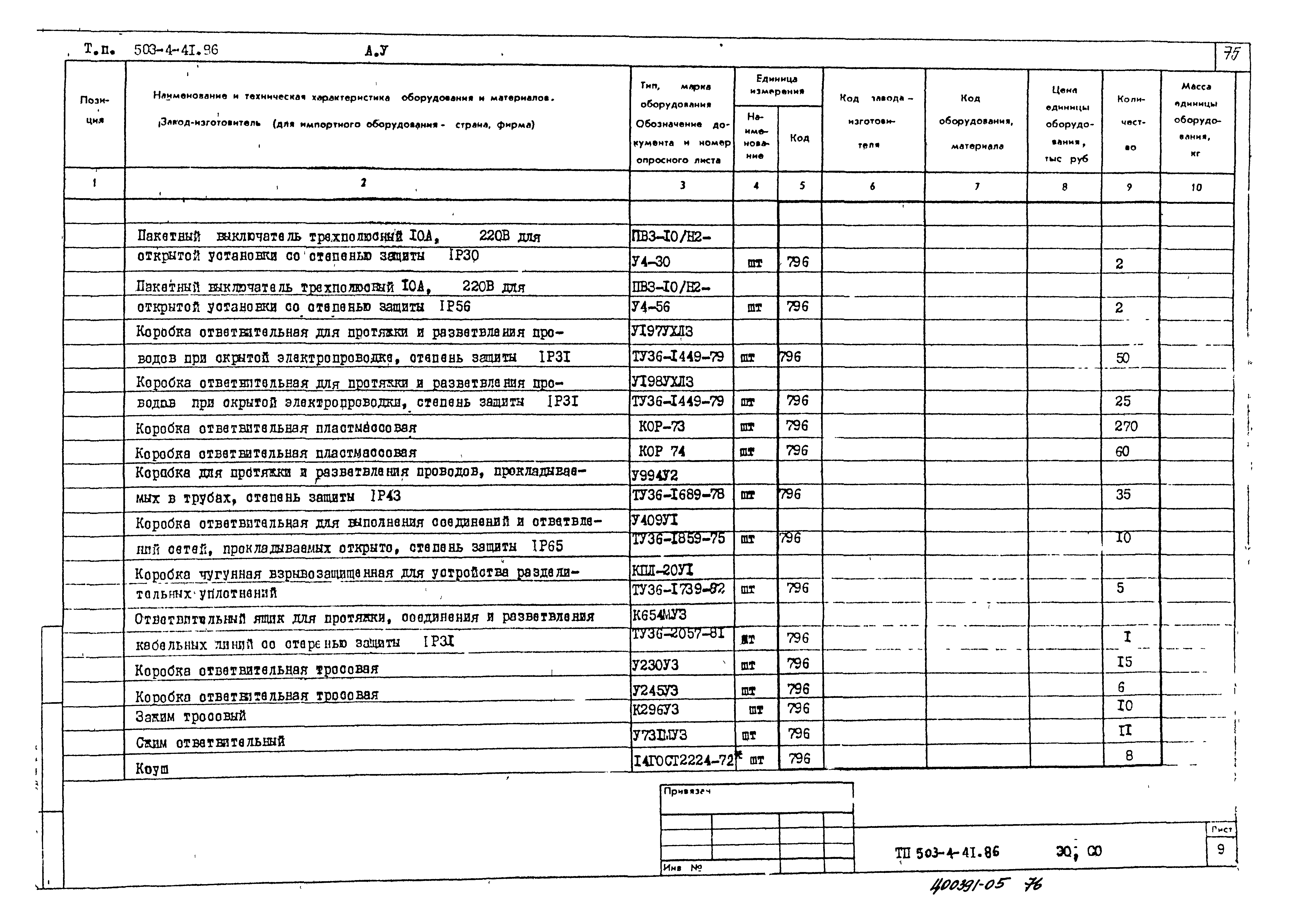 Типовой проект 503-4-41.86
