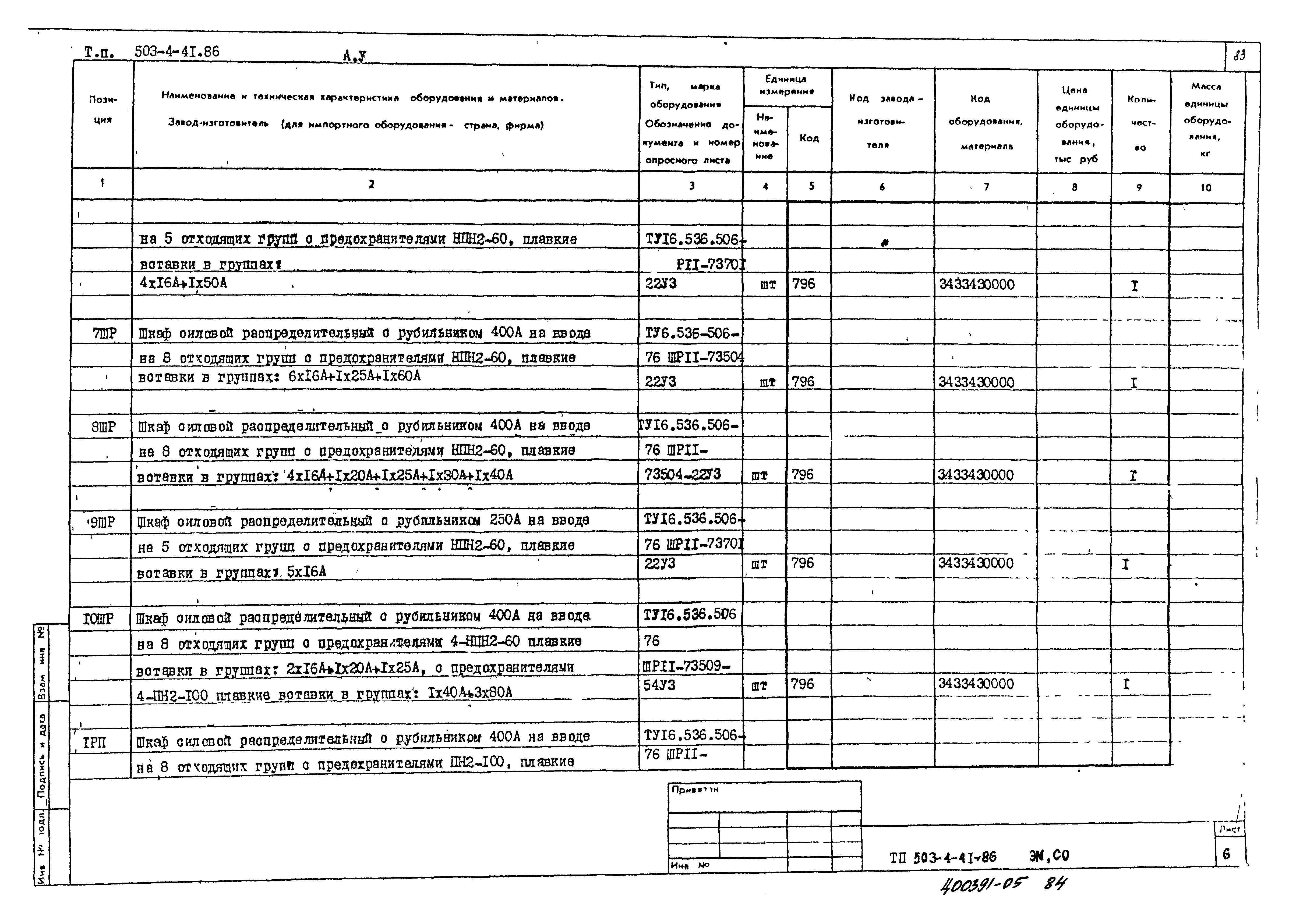 Типовой проект 503-4-41.86