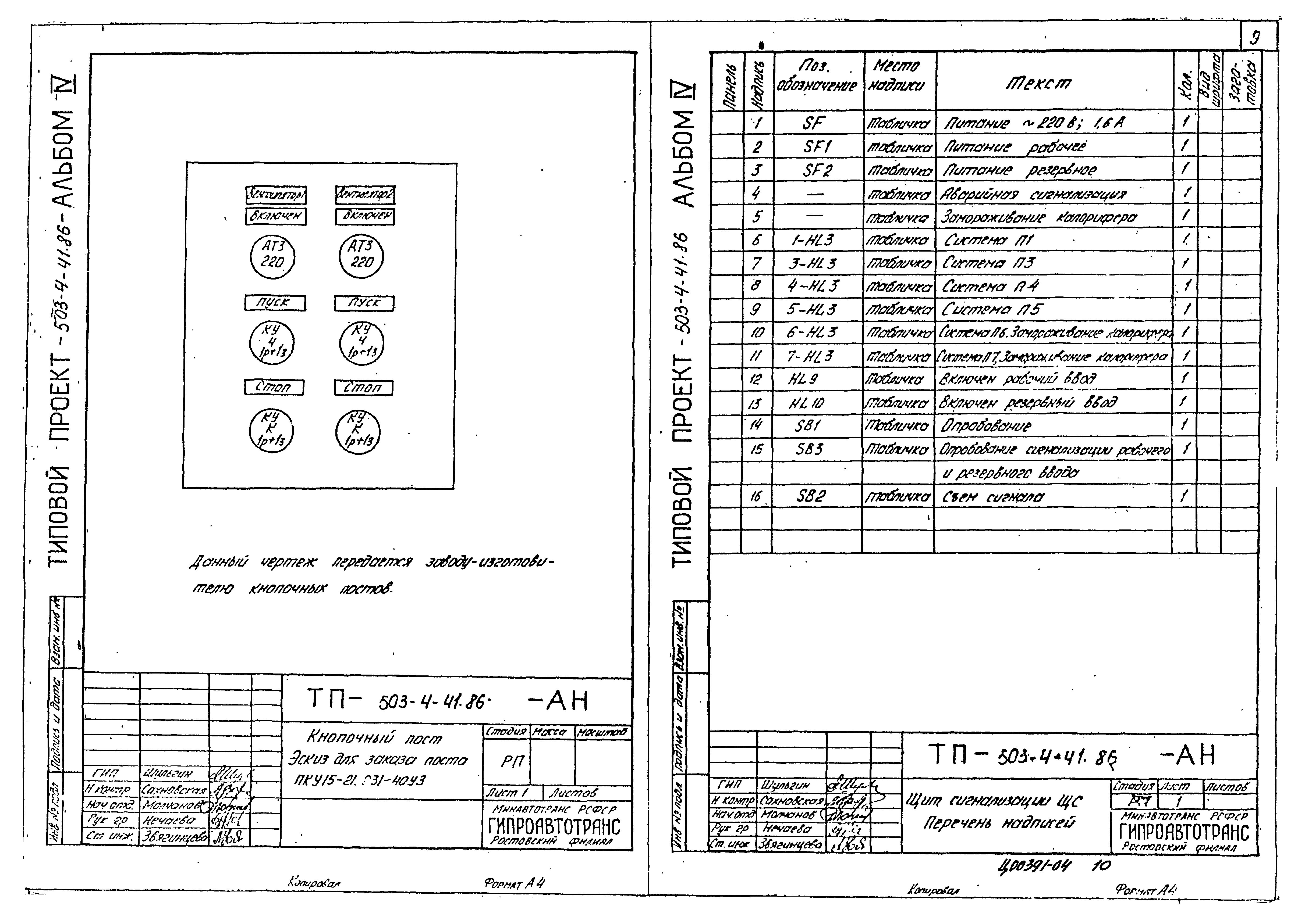 Типовой проект 503-4-41.86
