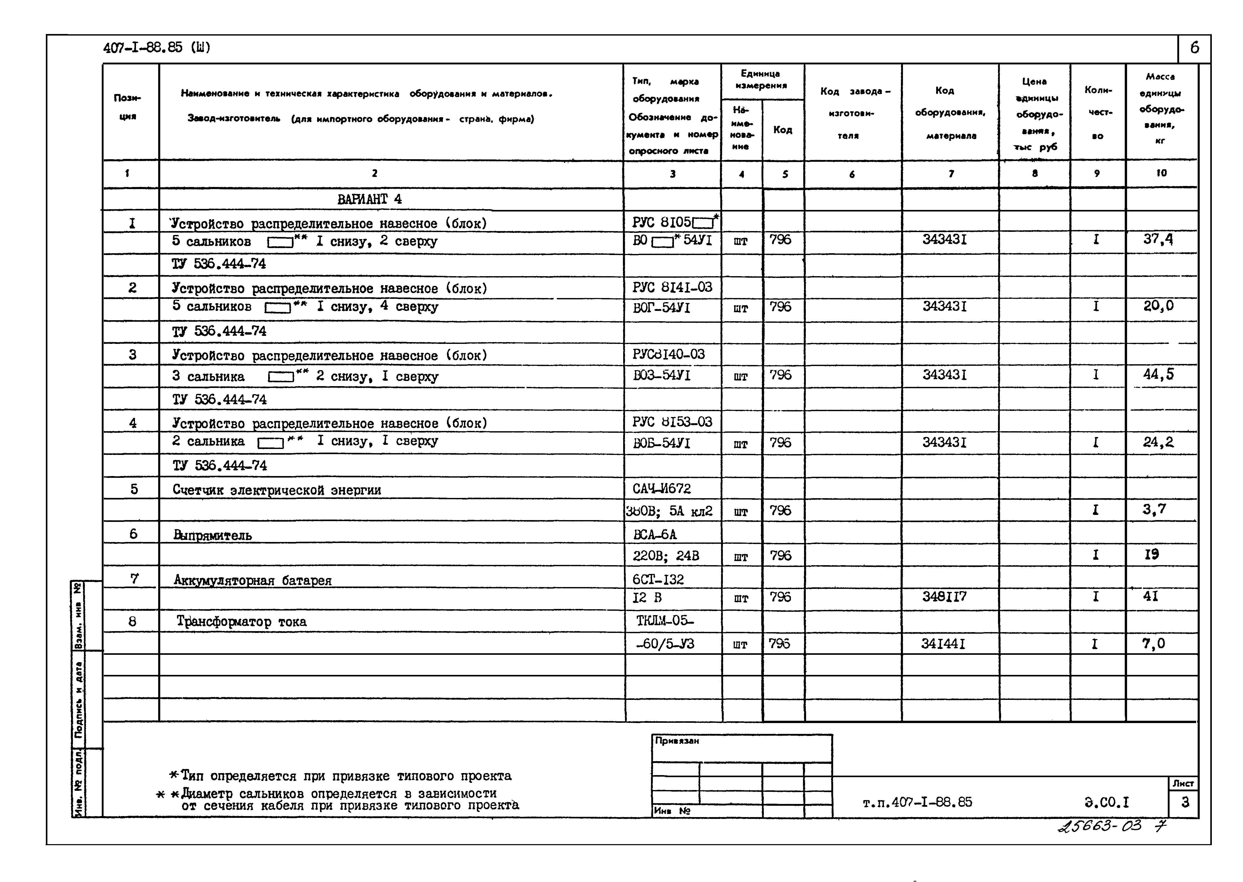 Типовой проект 407-1-88.85