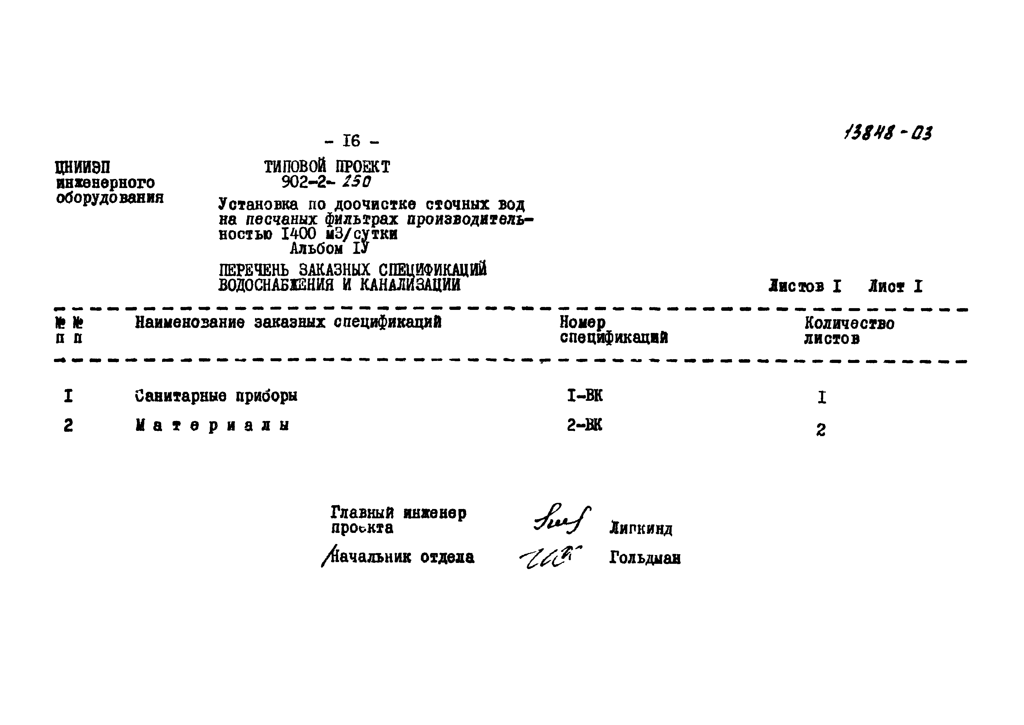 Типовой проект 902-2-250