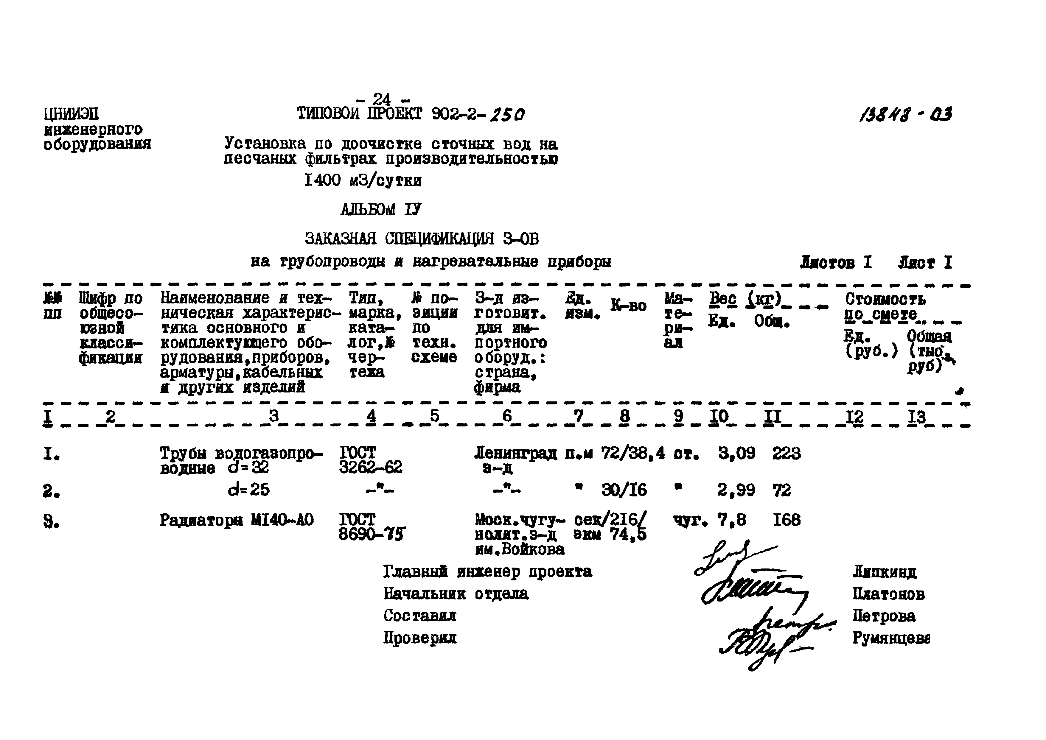 Типовой проект 902-2-250