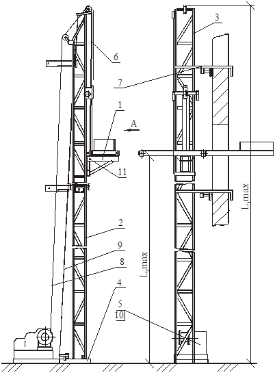 Мачтовый подъемник чертеж