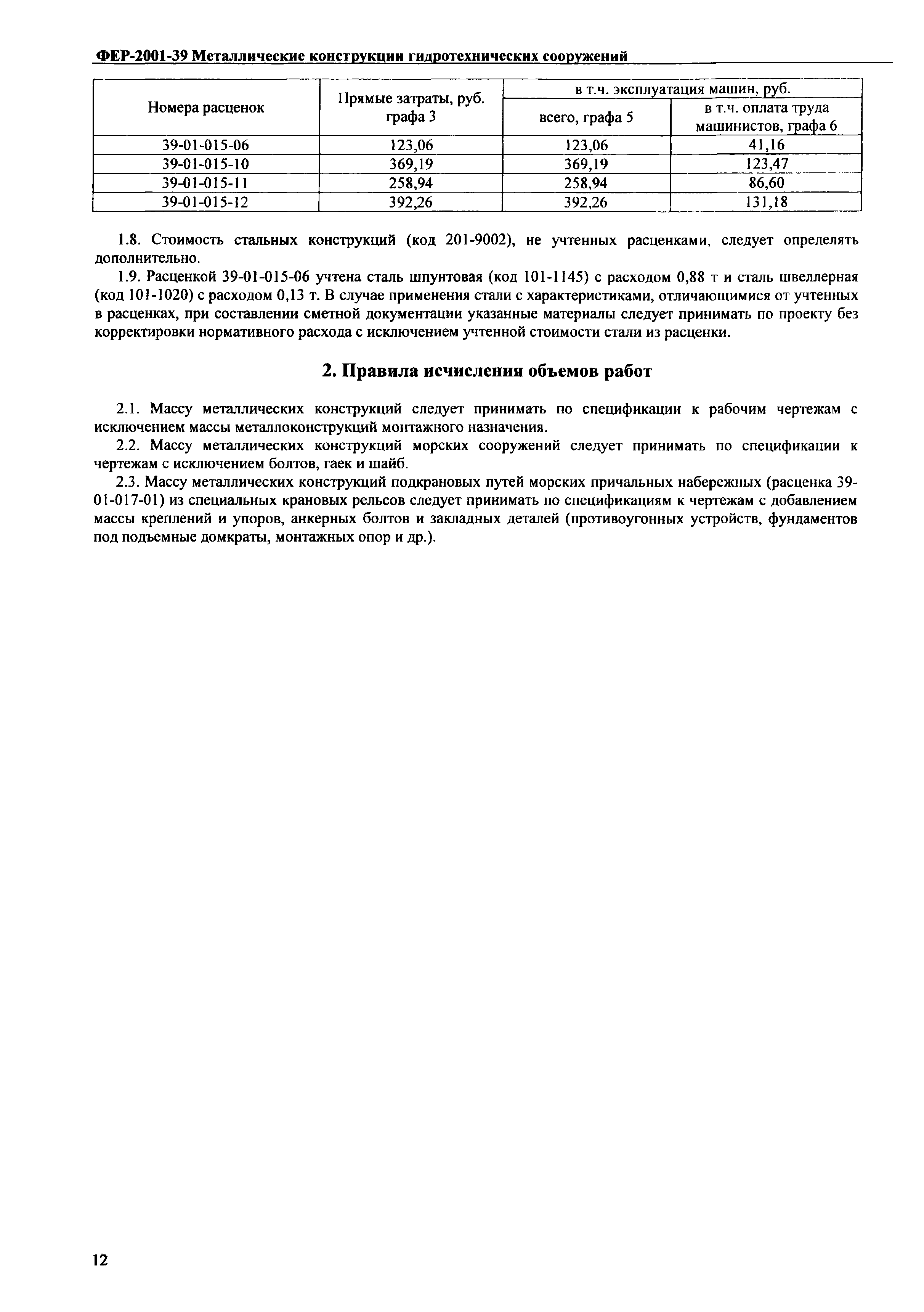 Скачать ФЕР 2001-39 Металлические конструкции гидротехнических сооружений  (редакция 2008 г.). Металлические конструкции гидротехнических сооружений.  Федеральные единичные расценки на строительные работы