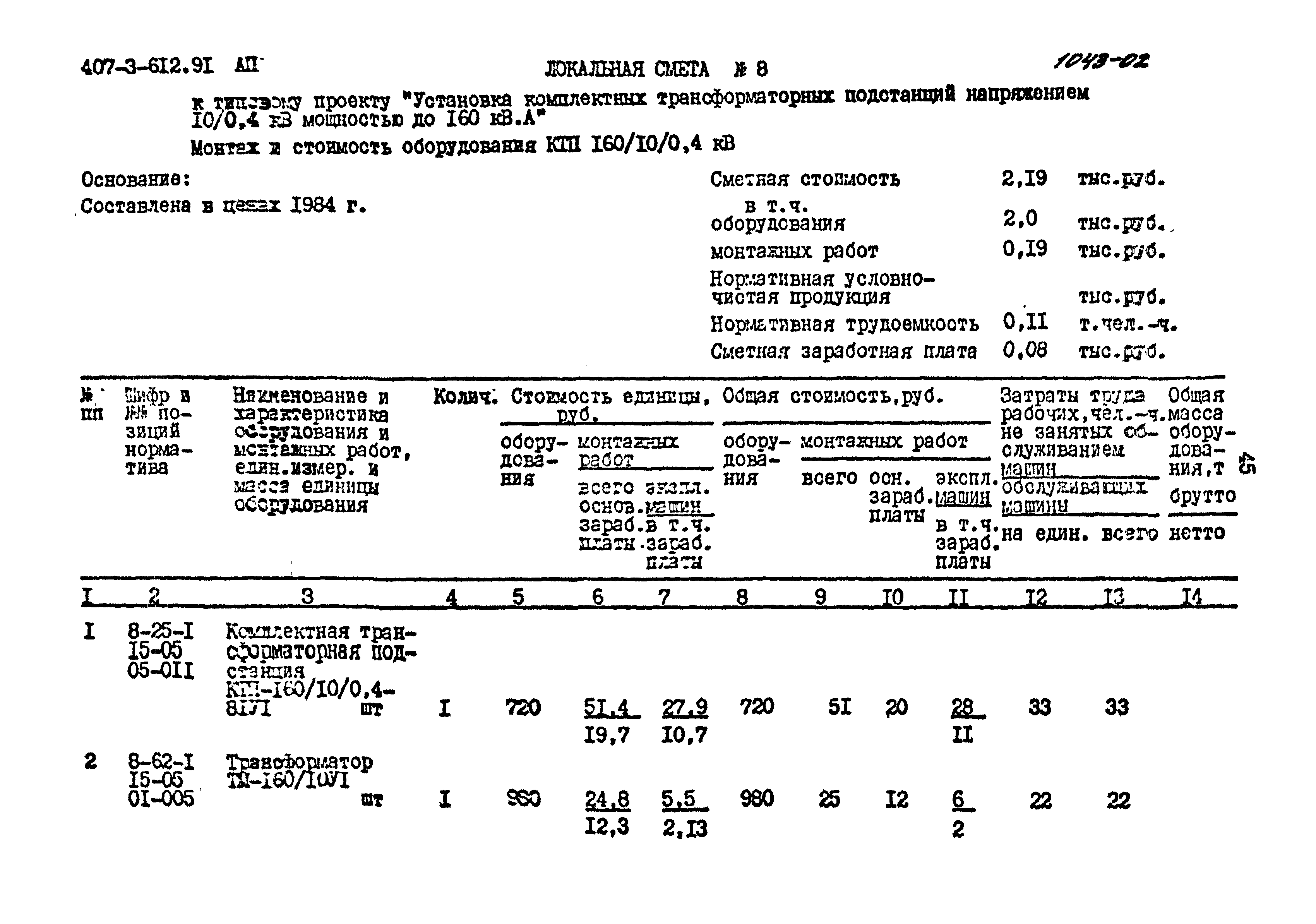 Типовой проект 407-3-612.91