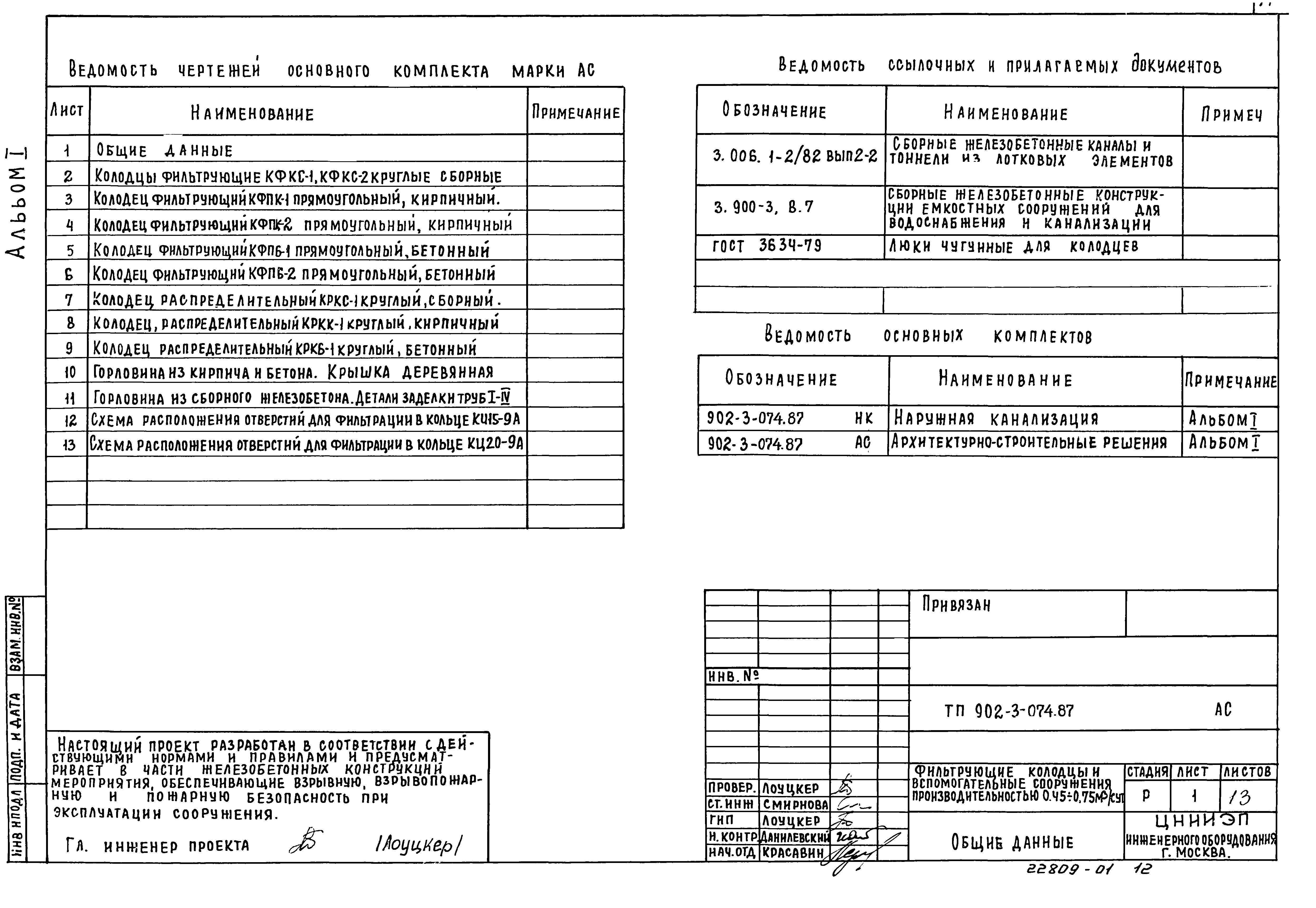 Типовые проектные решения 902-3-074.87