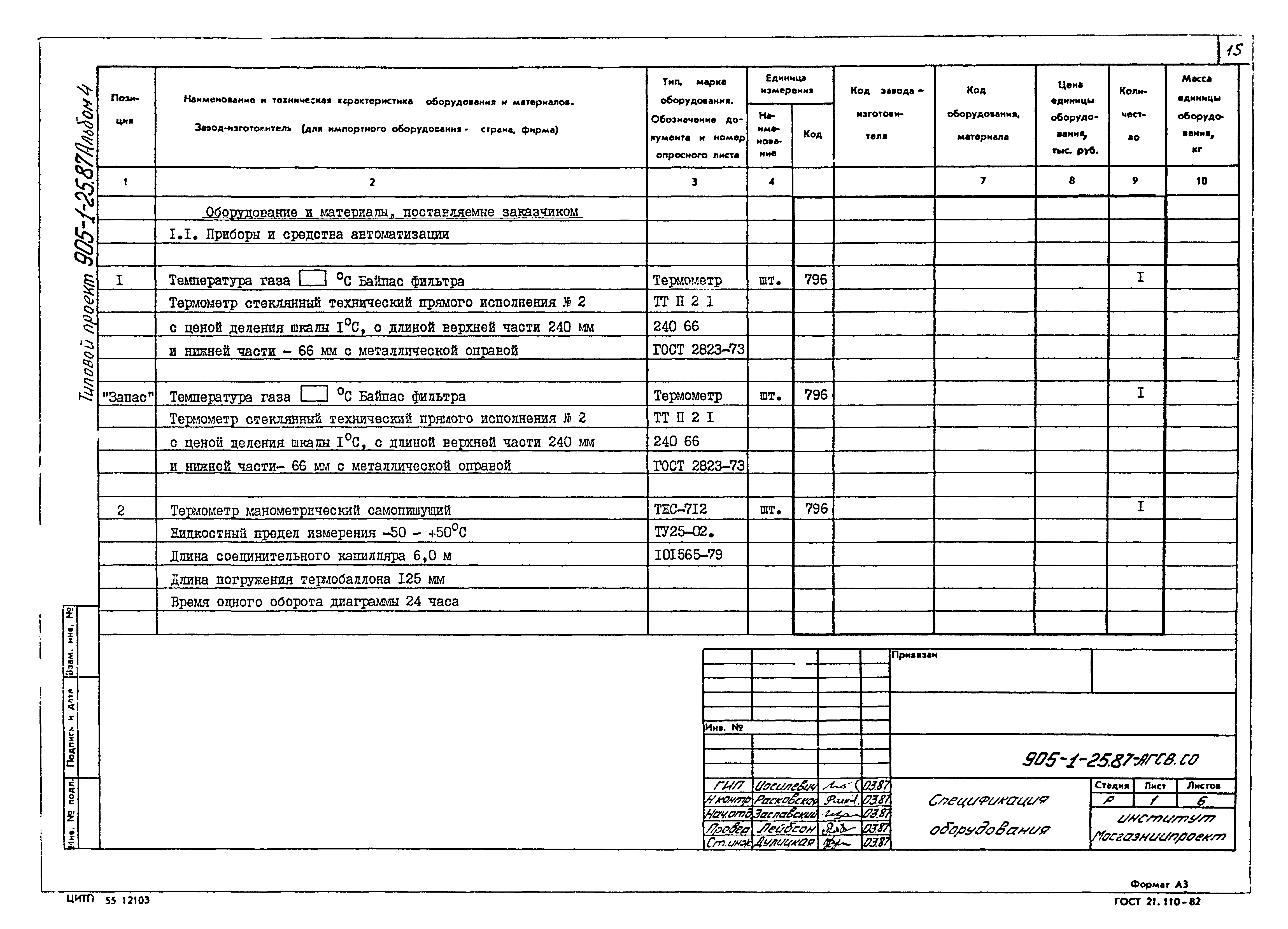 Типовой проект 905-1-25.87