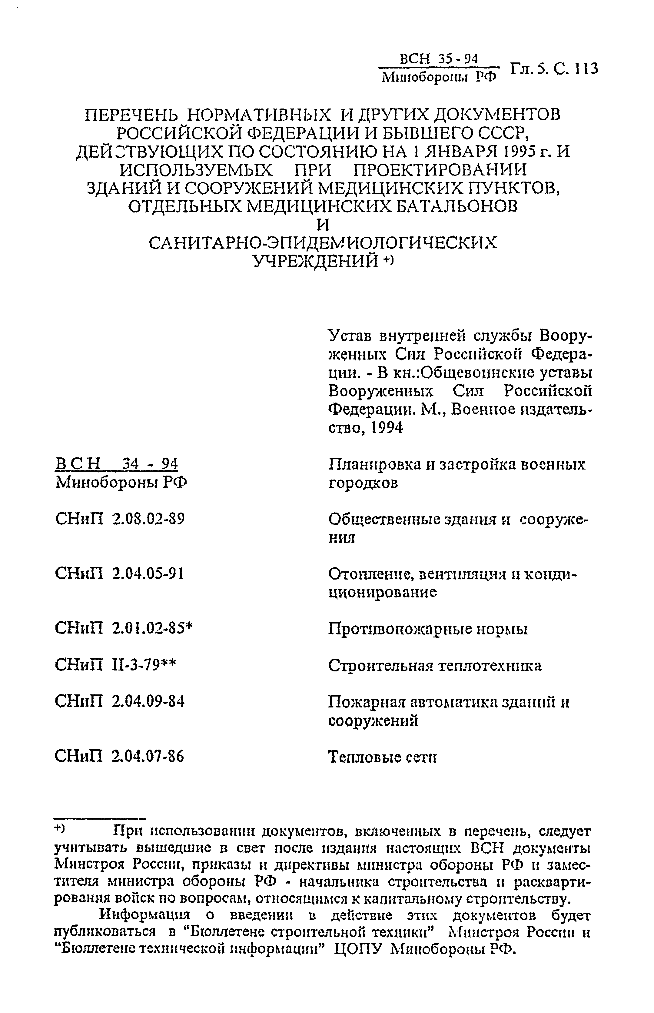 ВСН 35-94 МО РФ