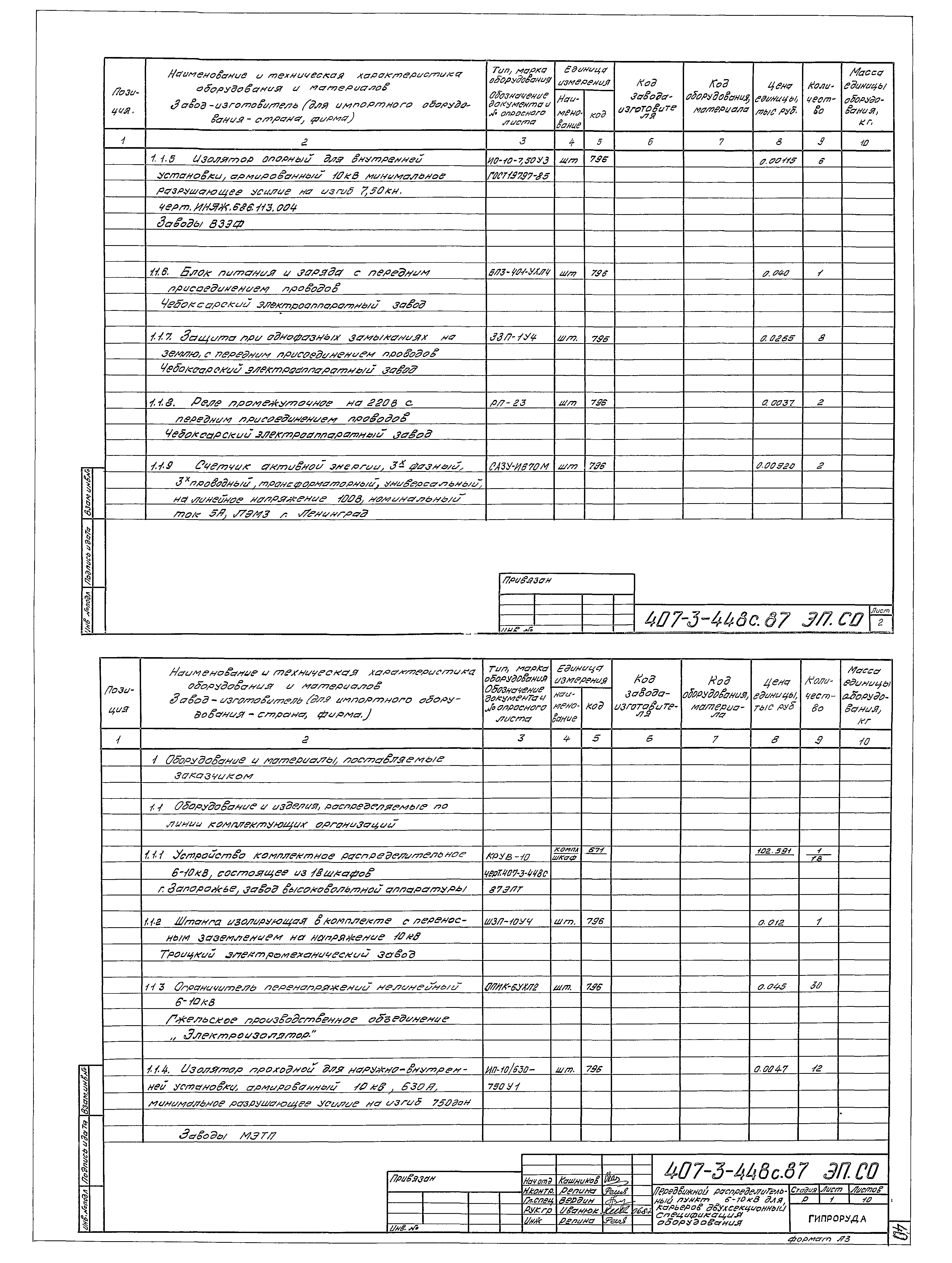 Типовой проект 407-3-448с.87