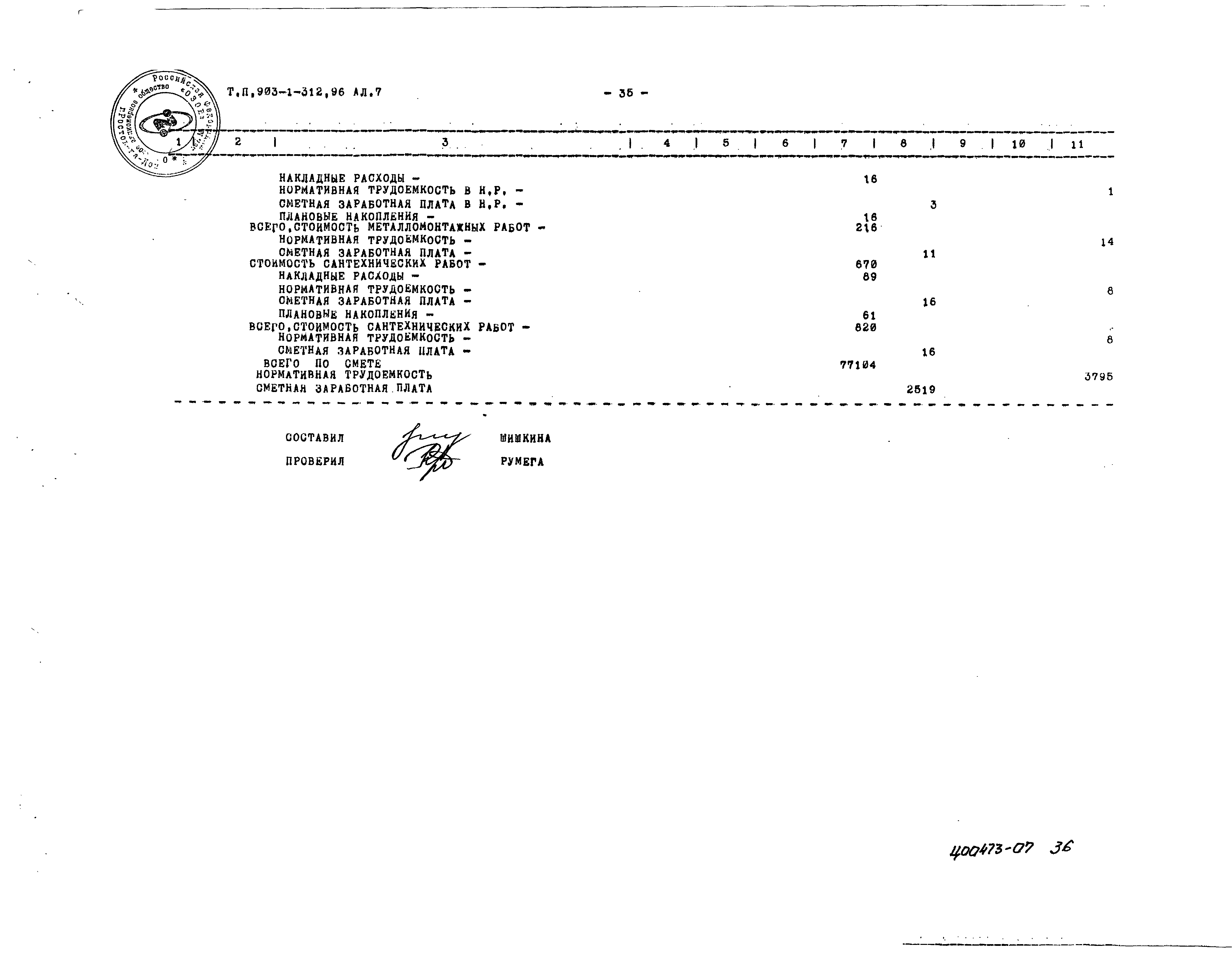 Типовой проект 903-1-312.96