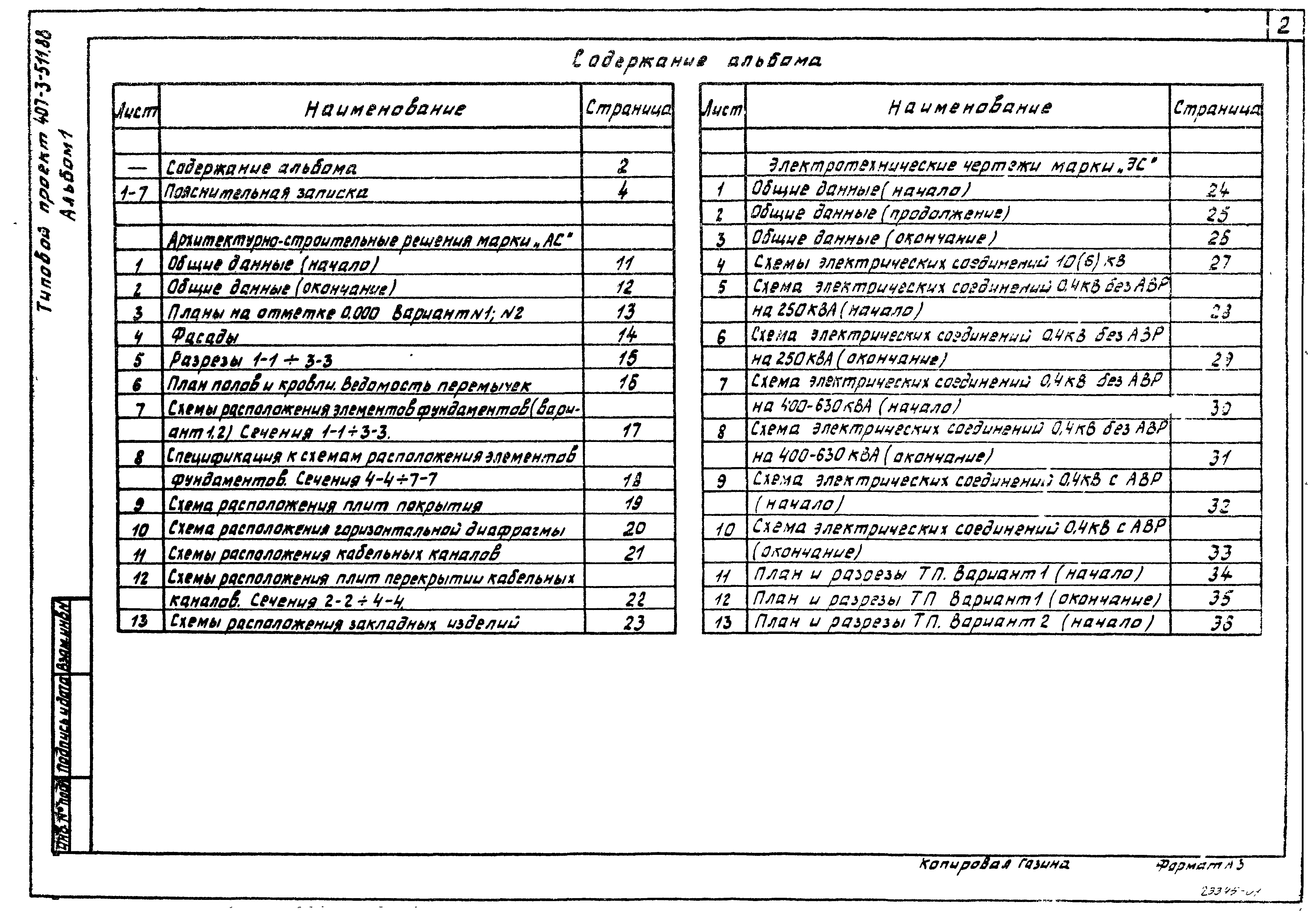Типовой проект 407-3-511.88
