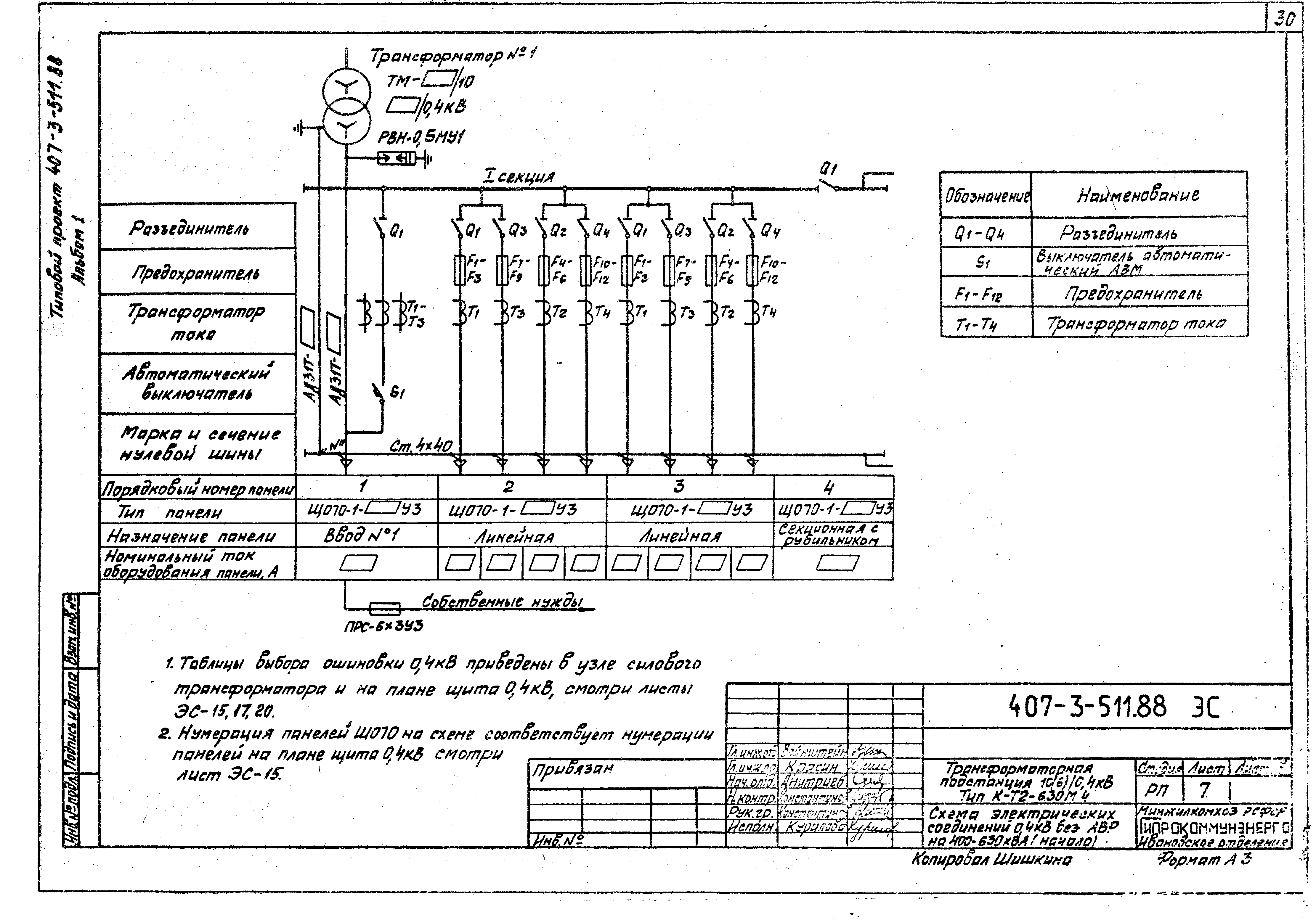 Типовой проект 407-3-511.88